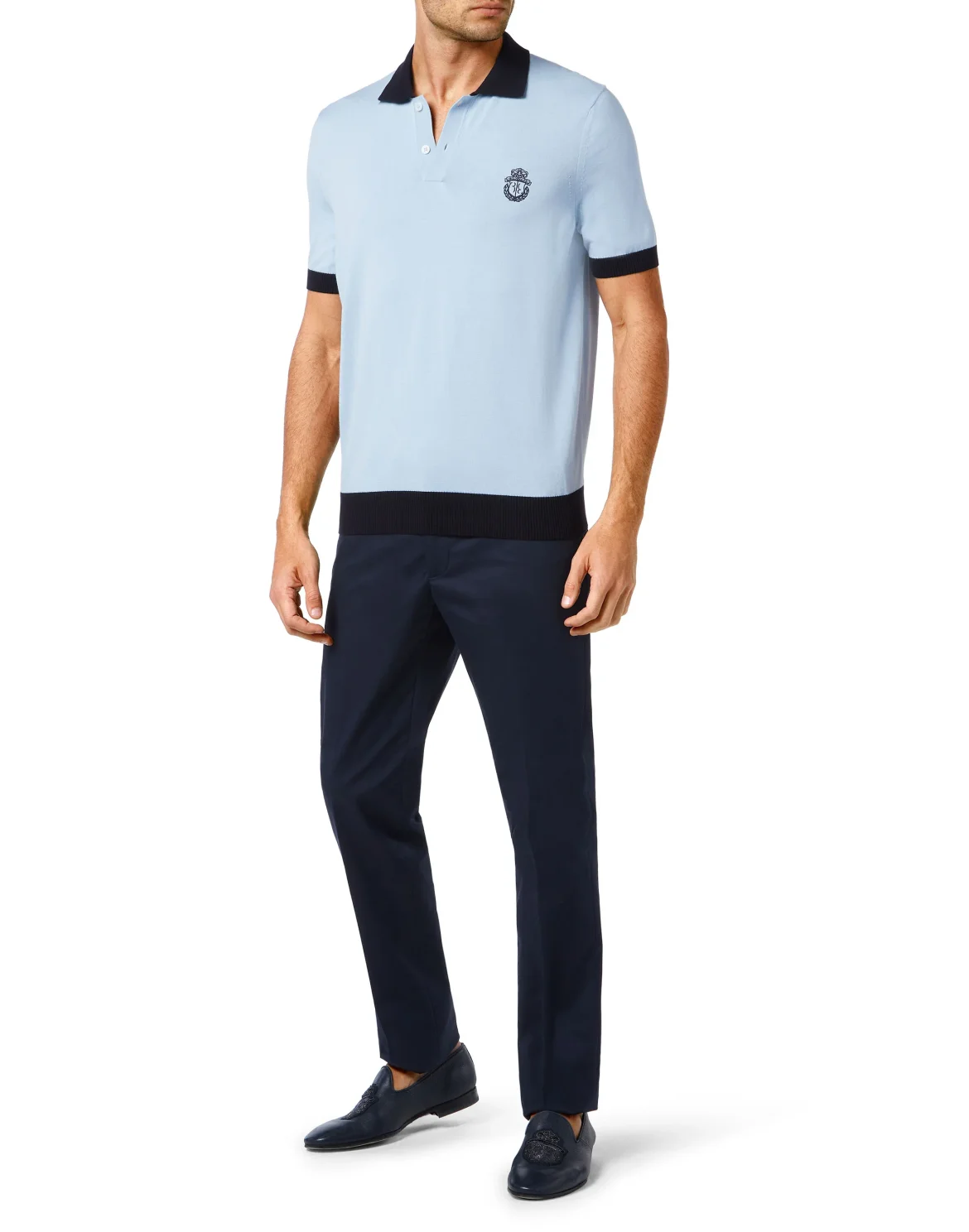 Pullover Polo-Neck SS Crest, цвет: Голубой