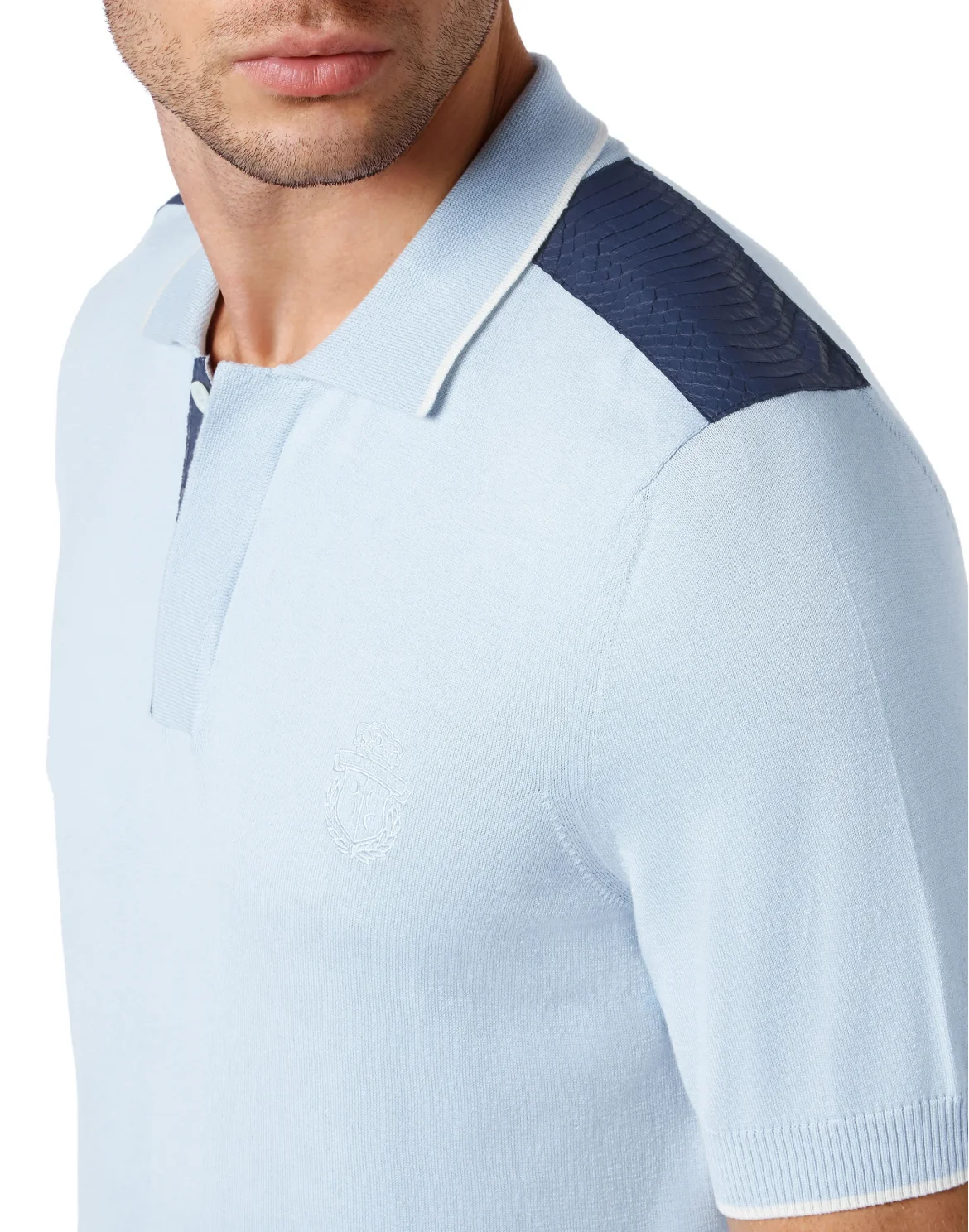 Pullover Polo-Neck SS Crest, цвет: Голубой