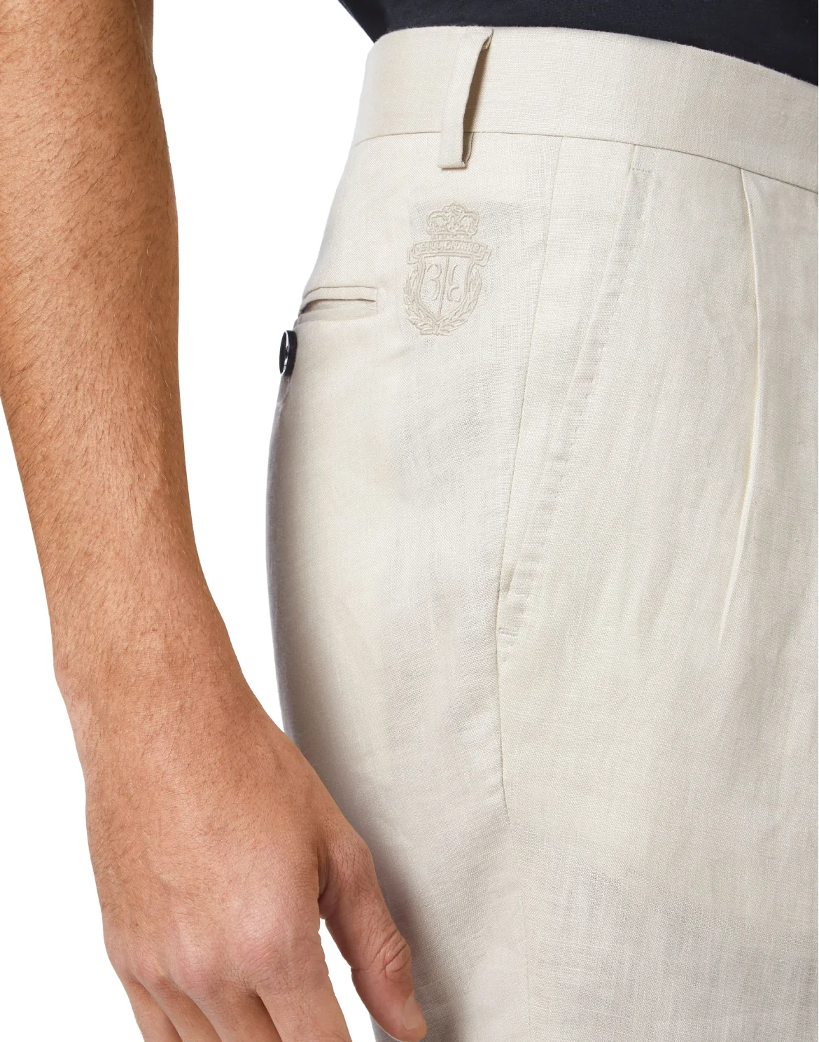 Linen Short Trousers, цвет: Бежевый