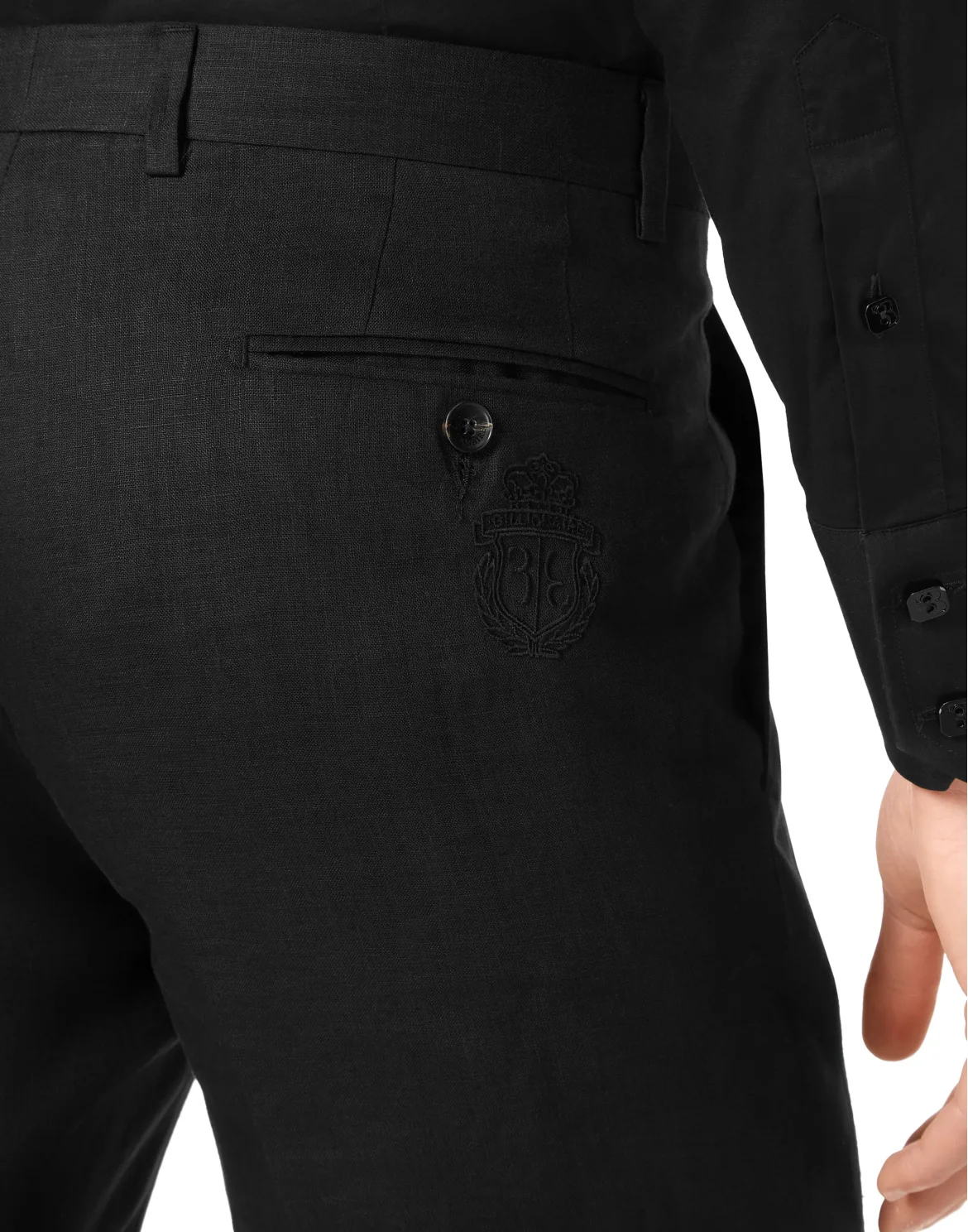 Linen Trousers Tailored Fit, цвет: Черный
