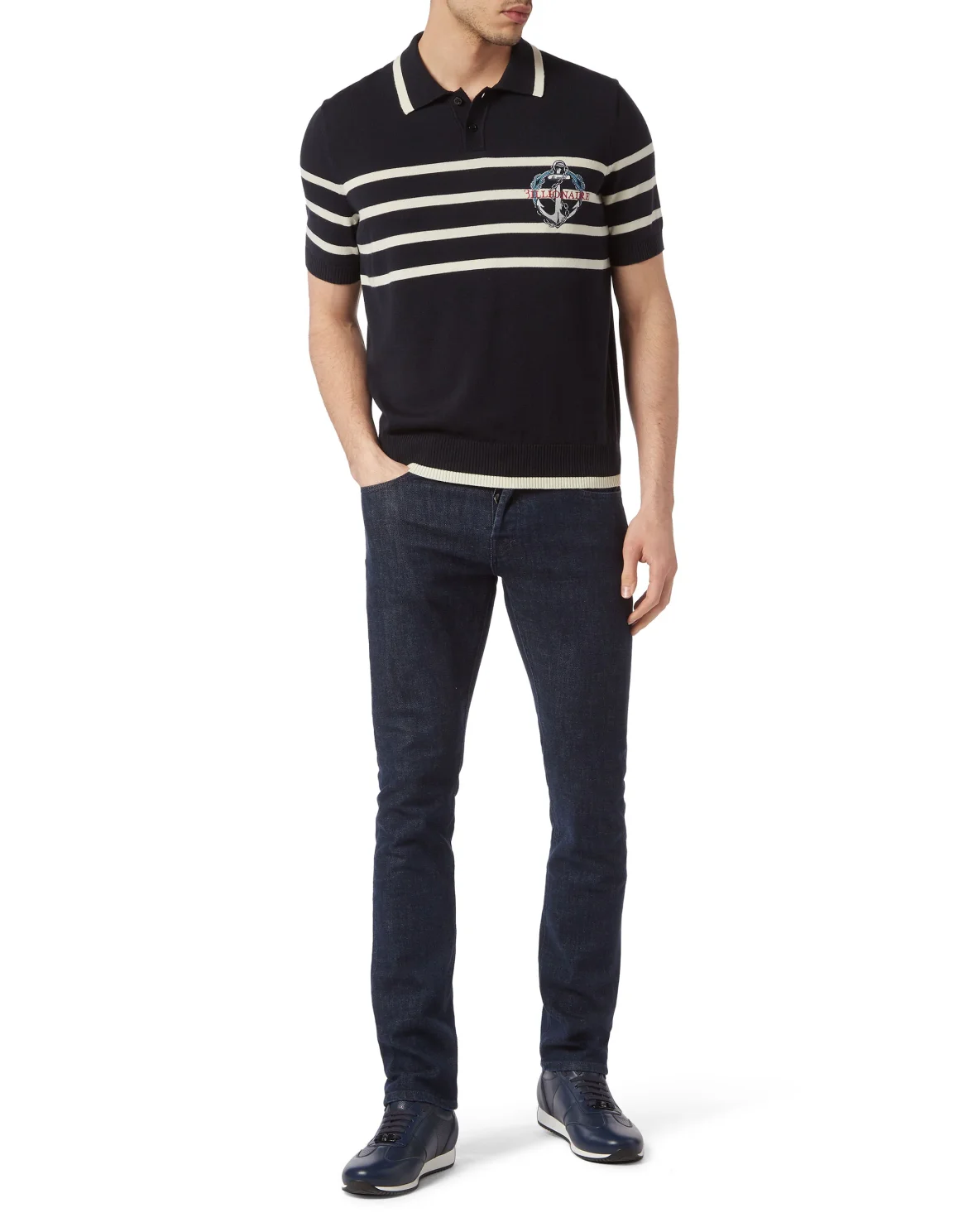 Wool/Cotton Polo SS, цвет: Синий