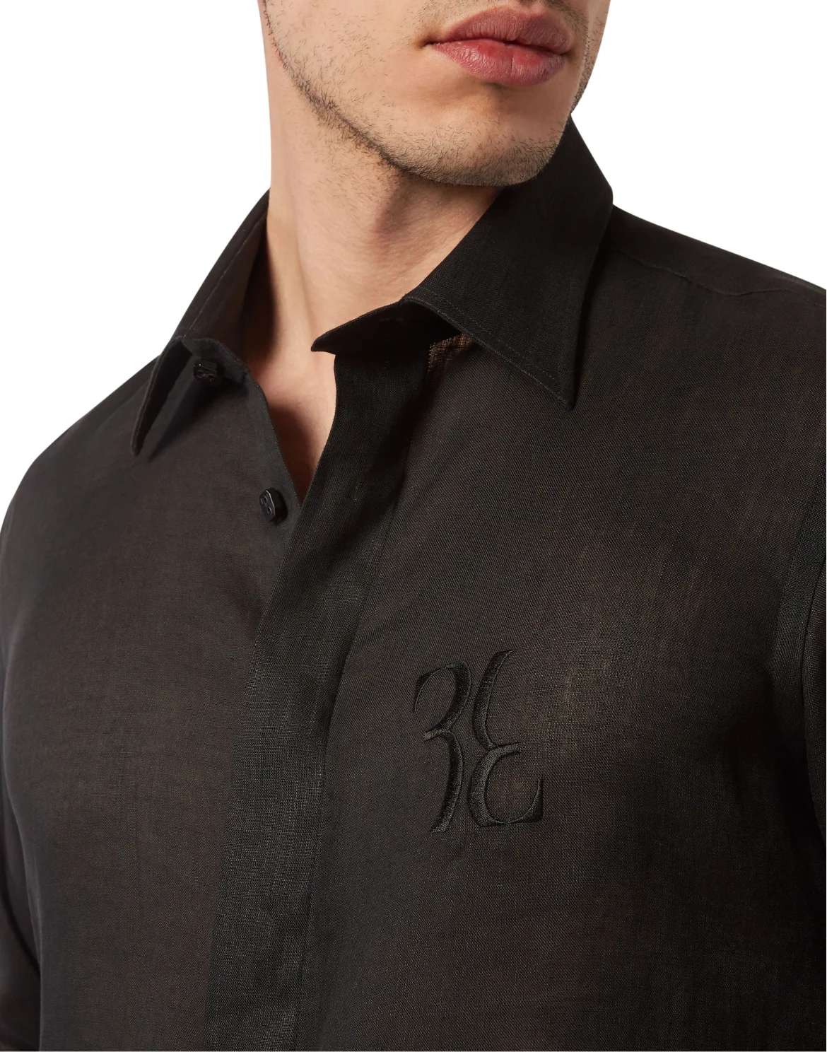 Linen Shirt Silver Cut LS, цвет: Черный