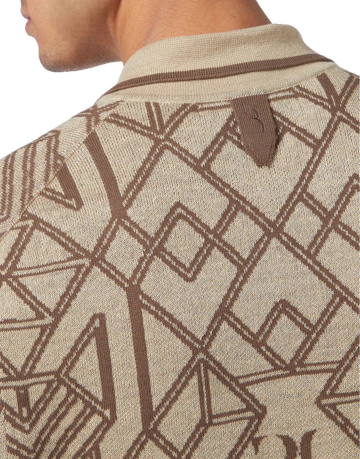 Cotton & Lino Zipped Polo Shirt SS, цвет: Бежевый