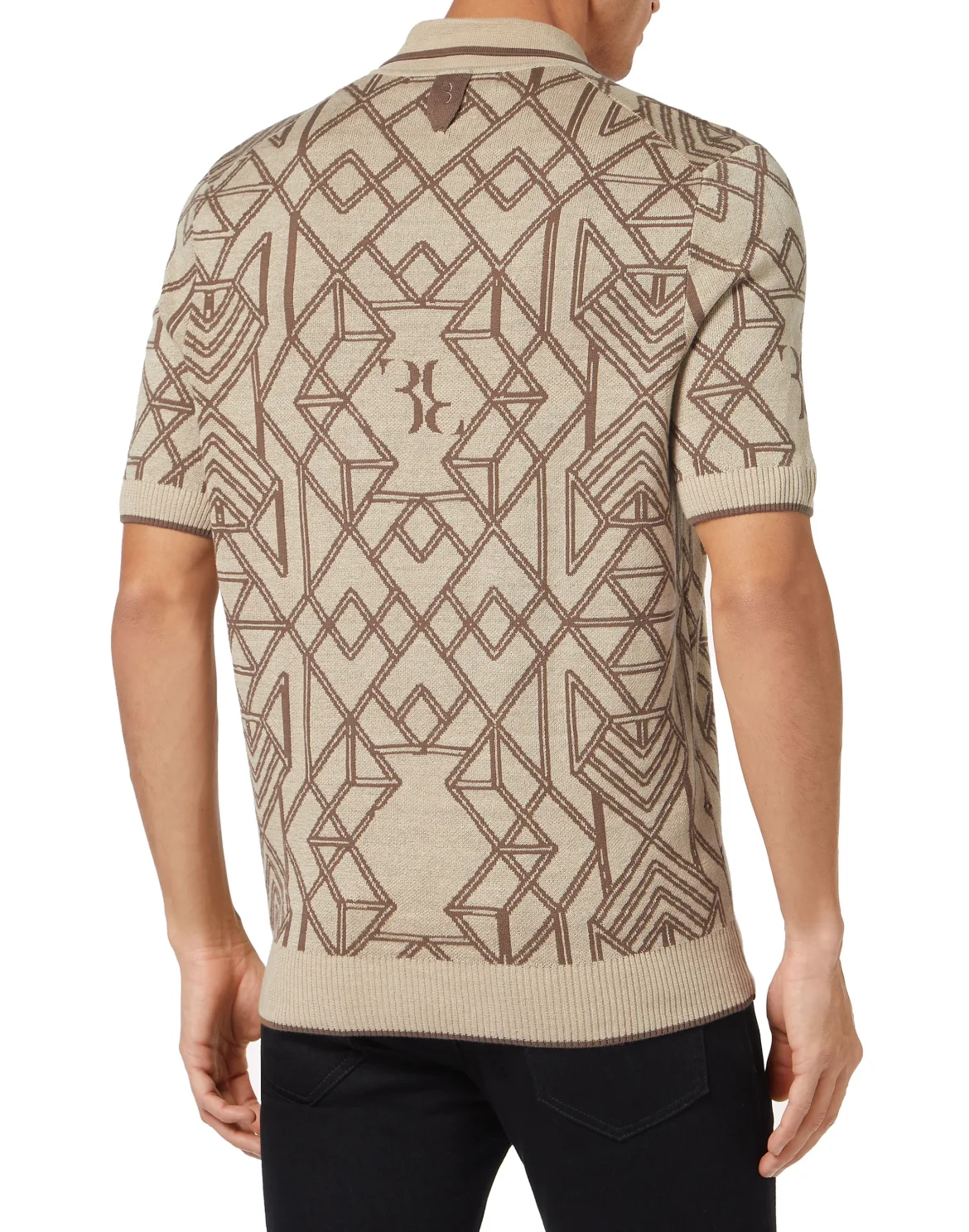 Cotton & Lino Zipped Polo Shirt SS, цвет: Бежевый