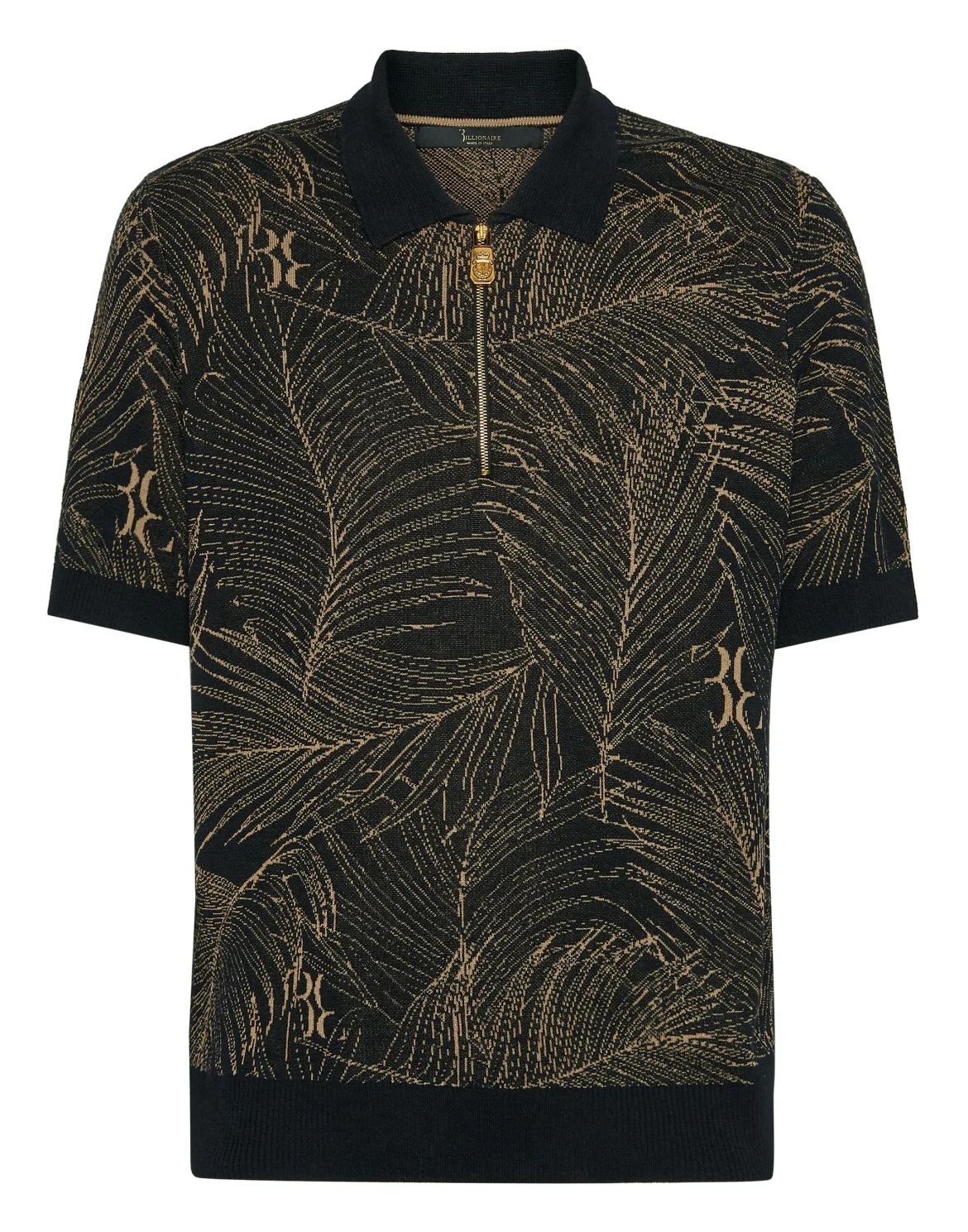 Silk & Lino Zipped Polo Shirt SS, цвет: Черный