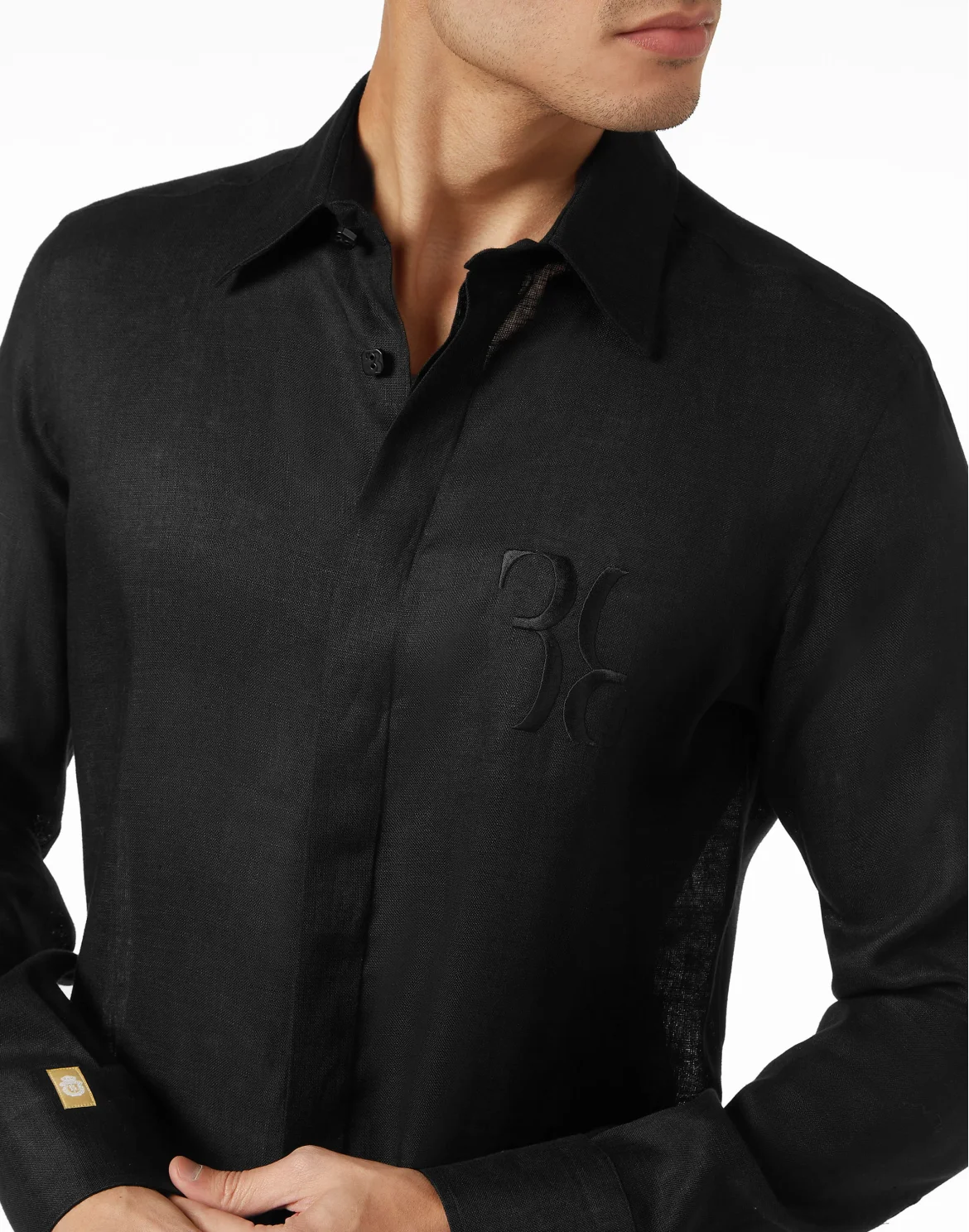 Linen Shirt Silver Cut LS, цвет: Черный