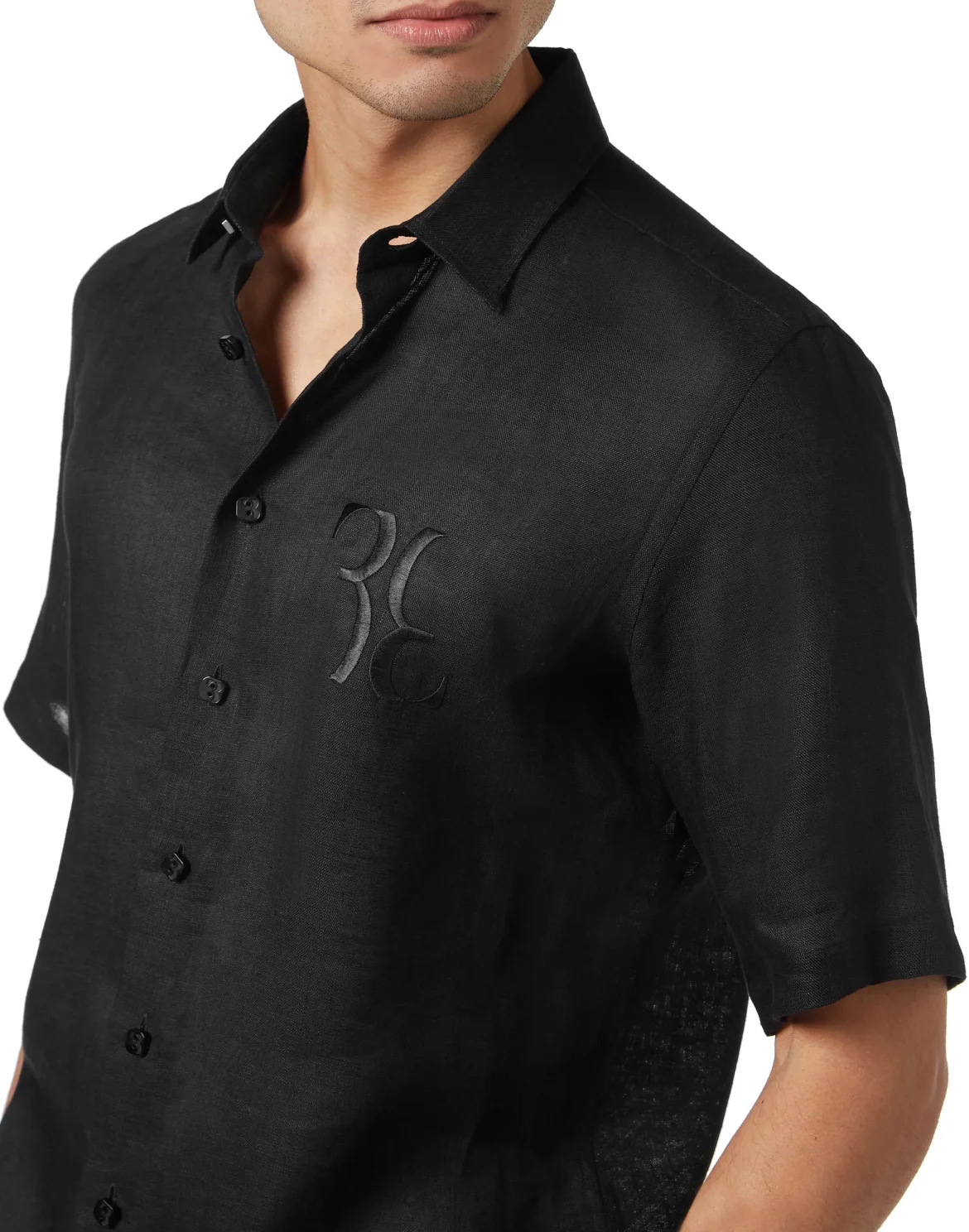 Linen Shirt Silver Cut LS, цвет: Черный