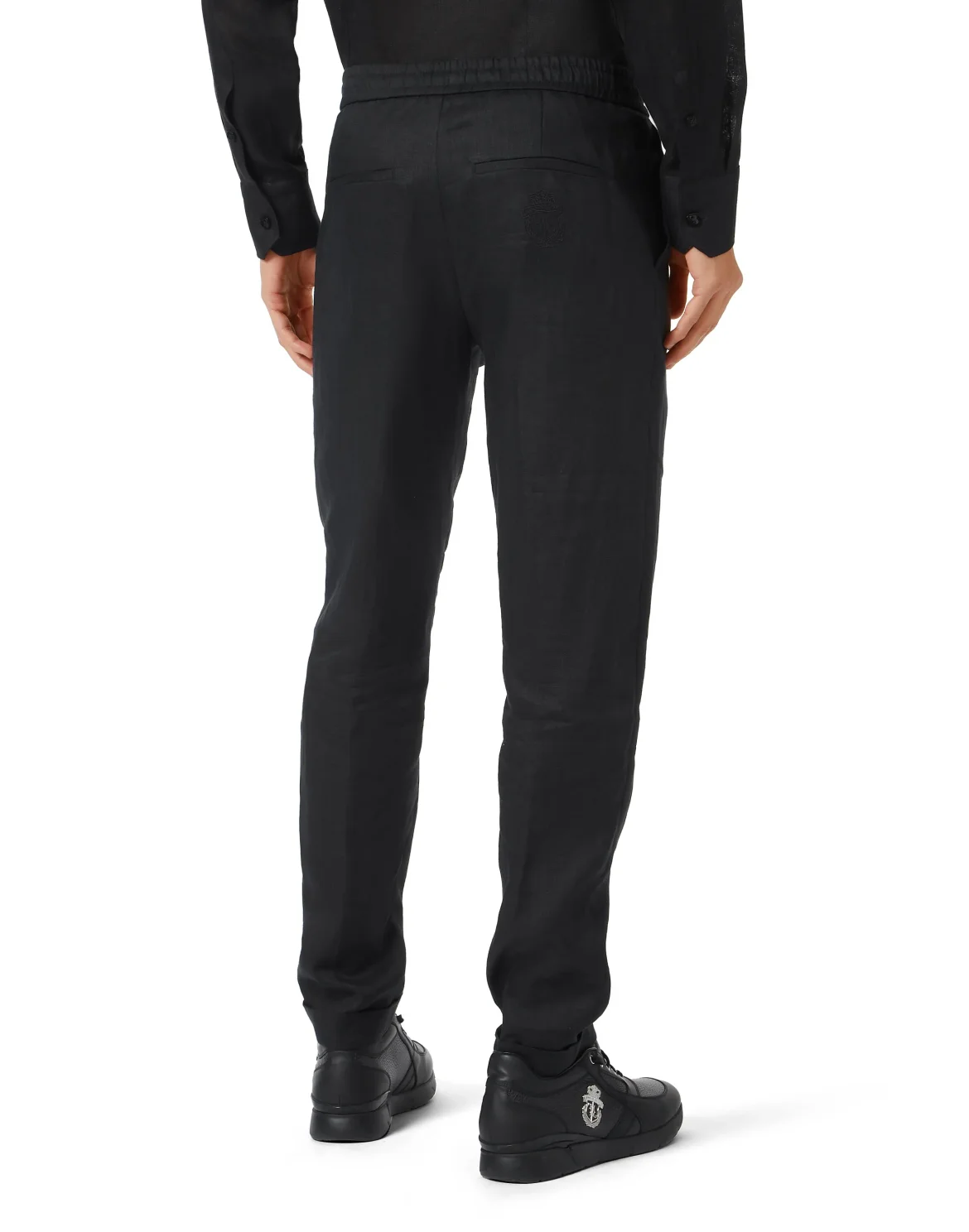 Linen Jogging Trousers, цвет: Черный