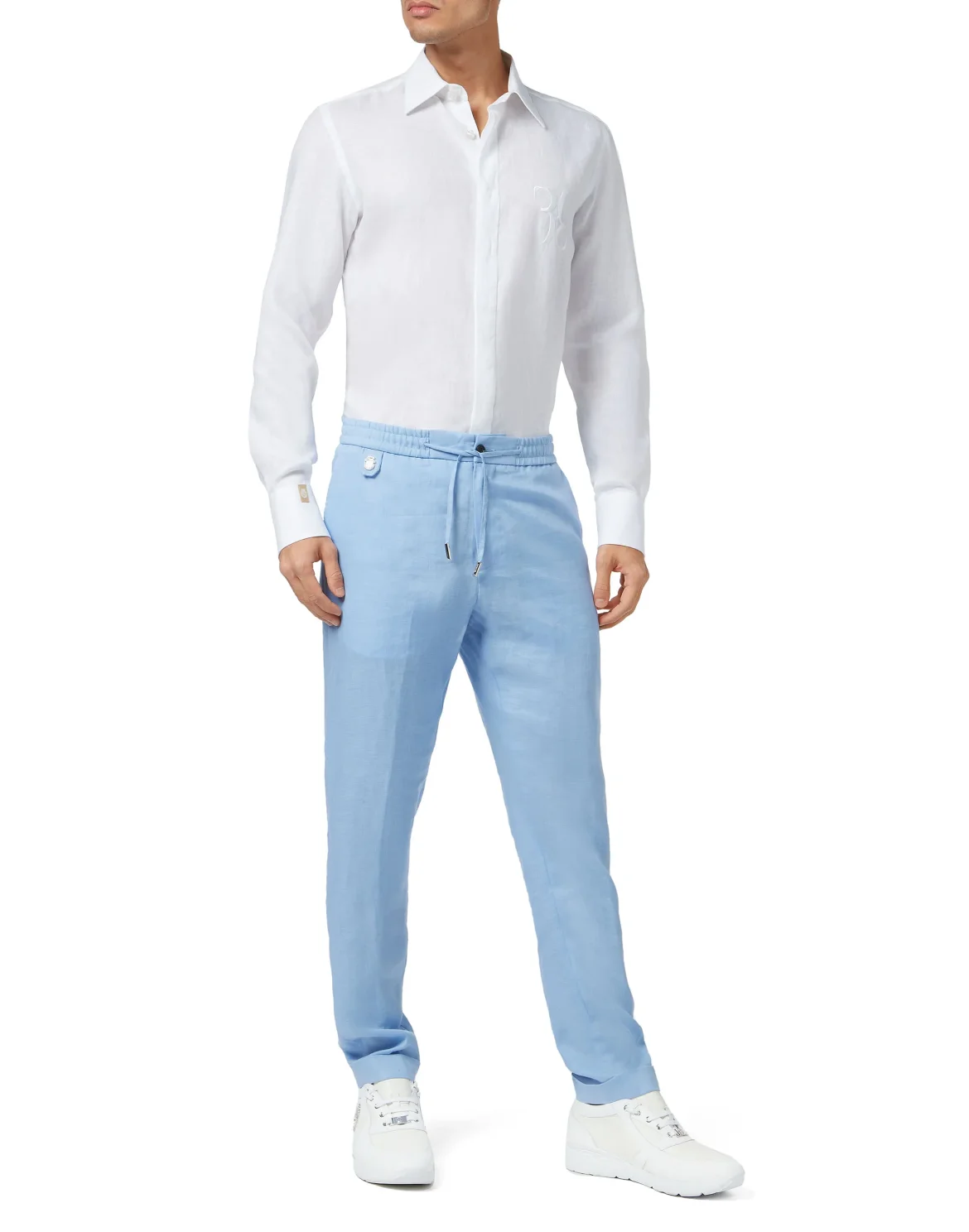 Linen Jogging Trousers, цвет: Голубой