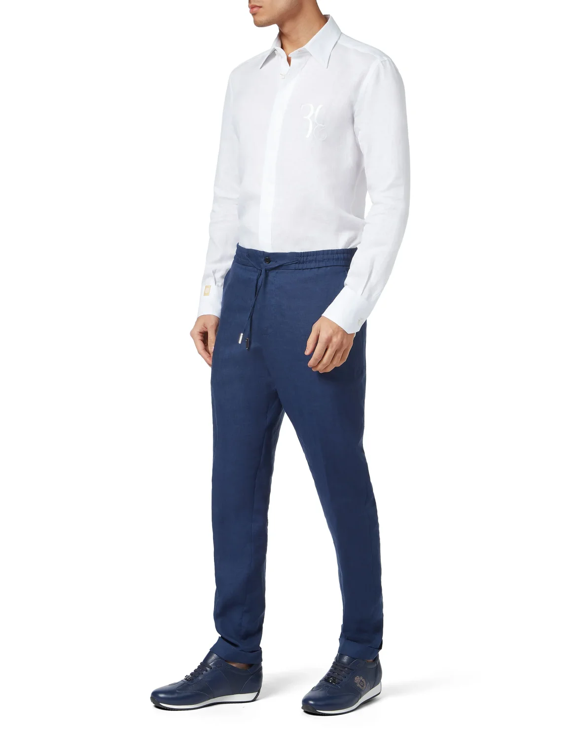 Linen Jogging Trousers, цвет: Синий