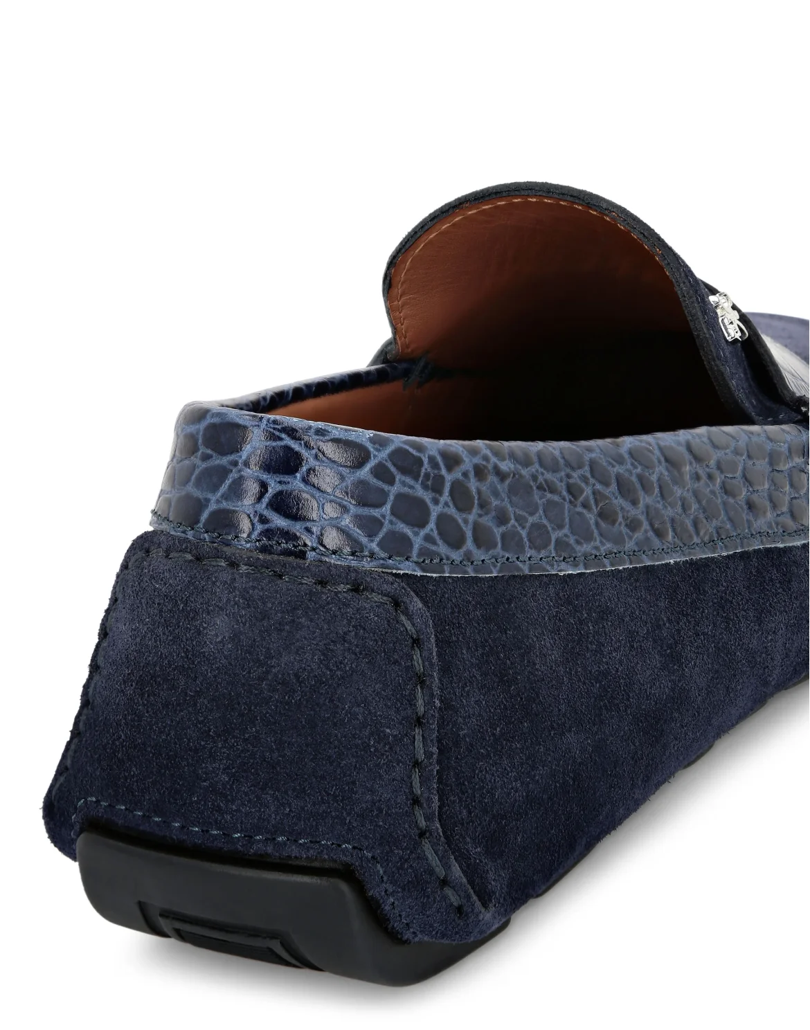Suede Crocco Printed Moccasin, цвет: Синий