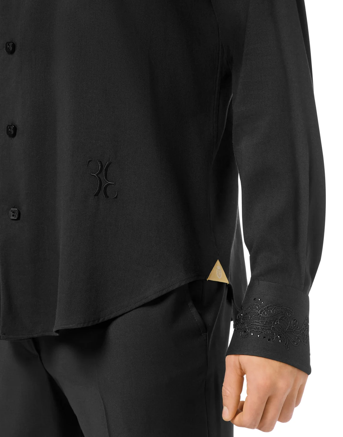 Shirt Gold Cut LS Silk, цвет: Черный