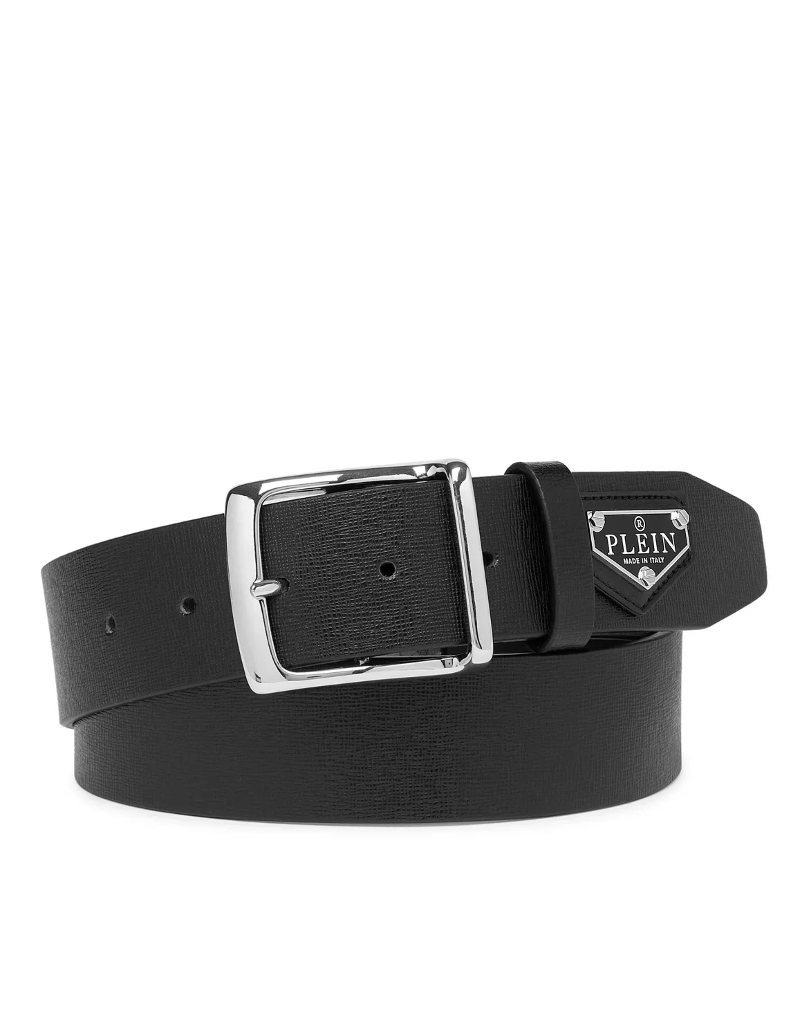 Leather Belt Iconic Plein, цвет: Черный