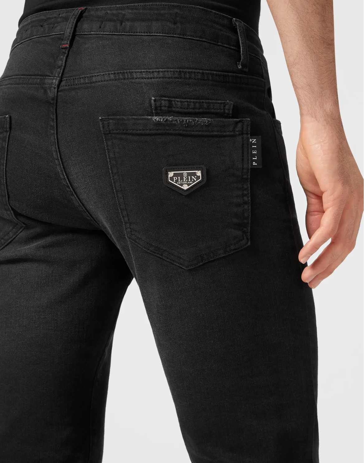 Denim Trousers Straight Cut Supreme Iconic Plein Basic, цвет: Черный