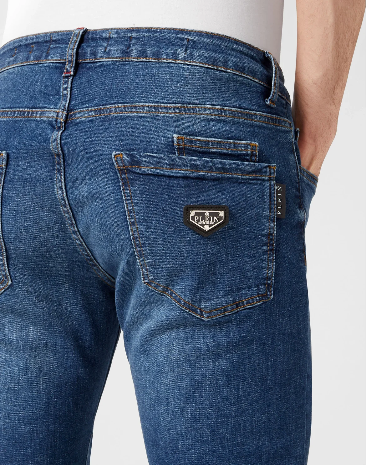 Denim Trousers Straight Cut Supreme Iconic Plein Basic, цвет: Синий