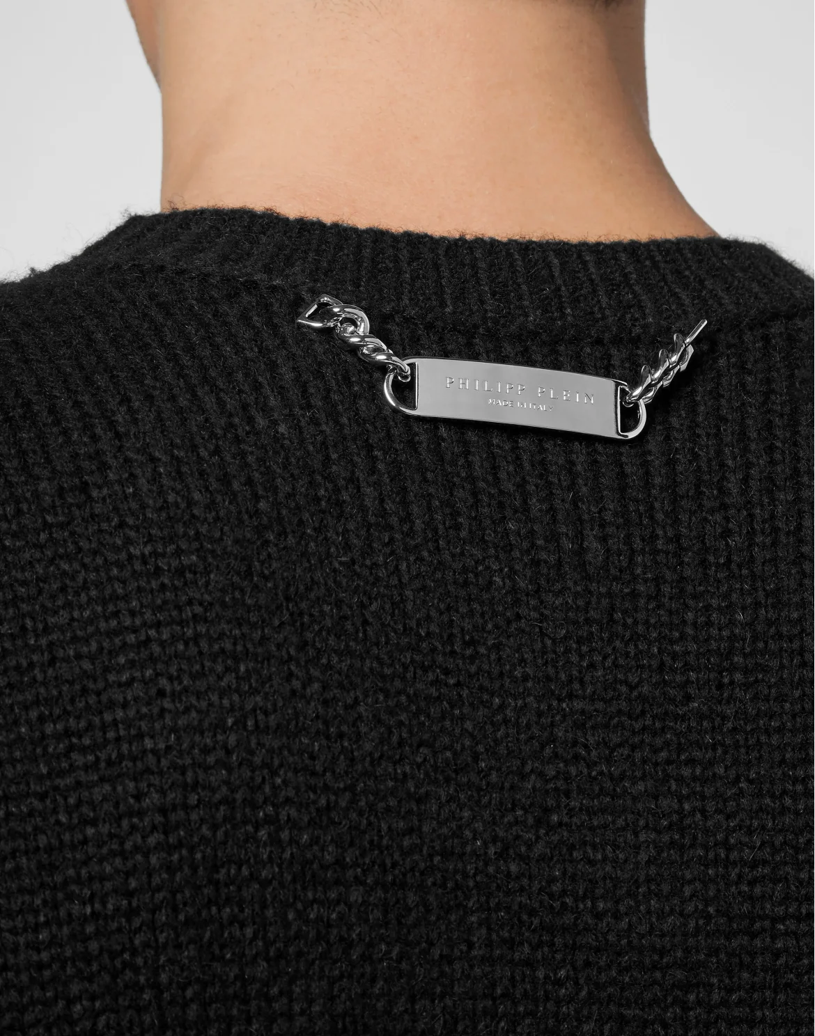 Wool Embroidery Jacquard Pullover Round Neck LS Teddy Bear, цвет: Черный