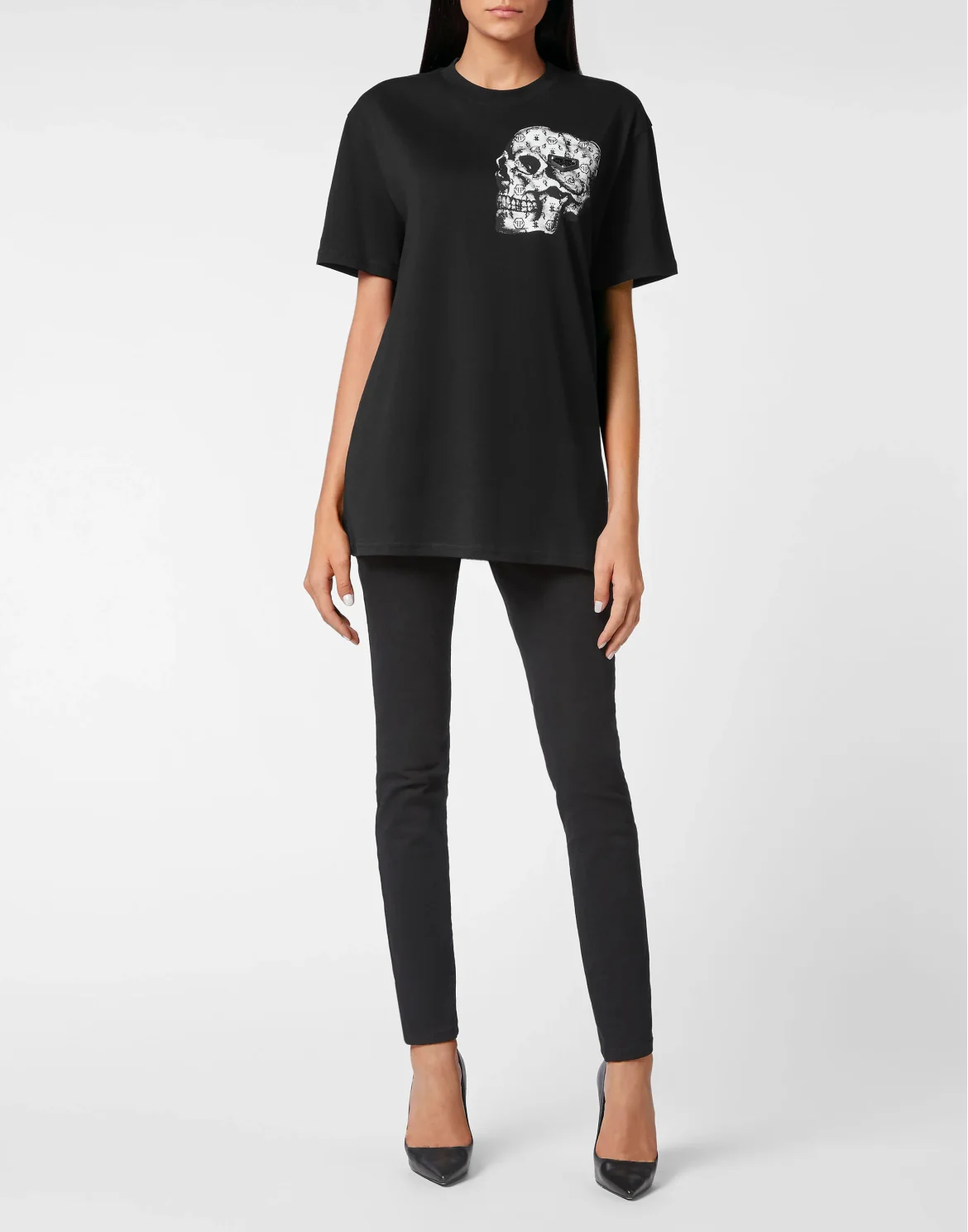T-shirt Round Neck SS print Skull, цвет: Черный