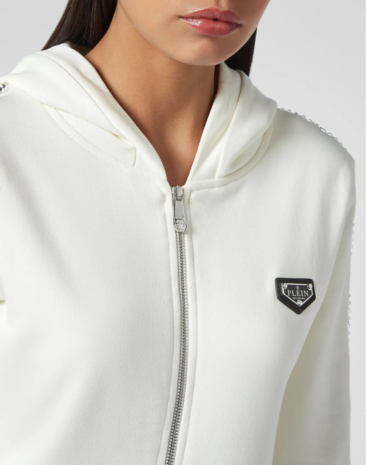 Hoodie sweatshirt Full Zip Crystal Cable, цвет: Бежевый
