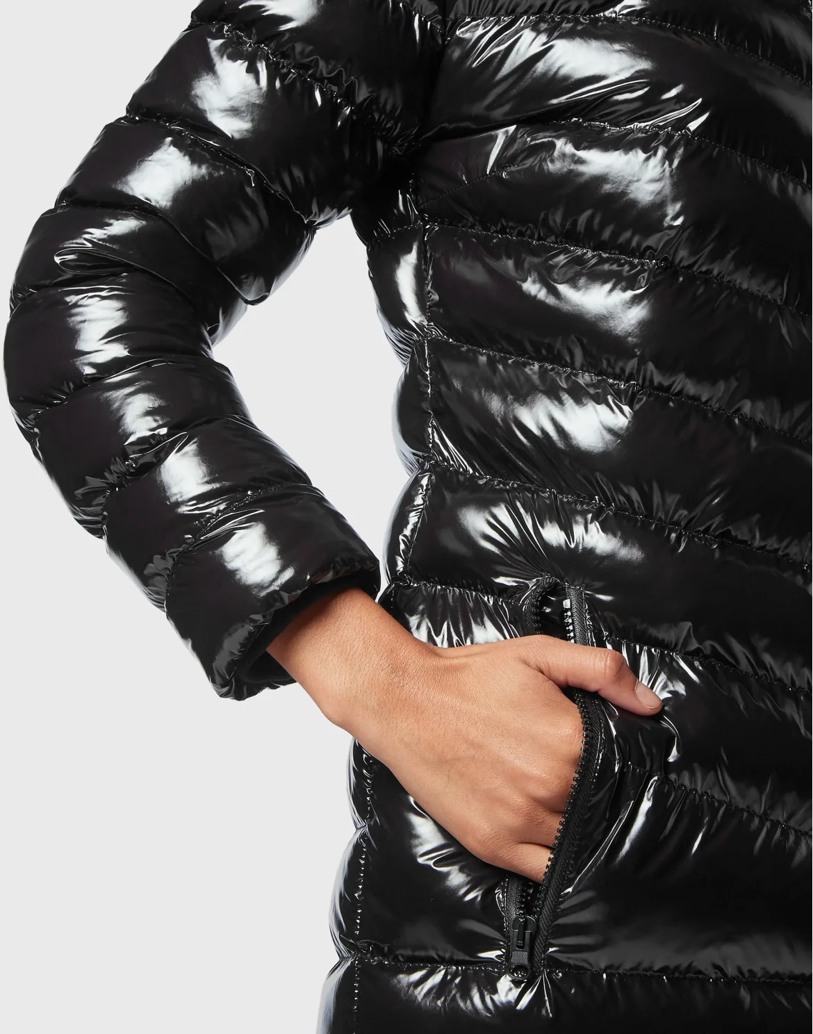 Nylon Long Down Jacket, цвет: Черный