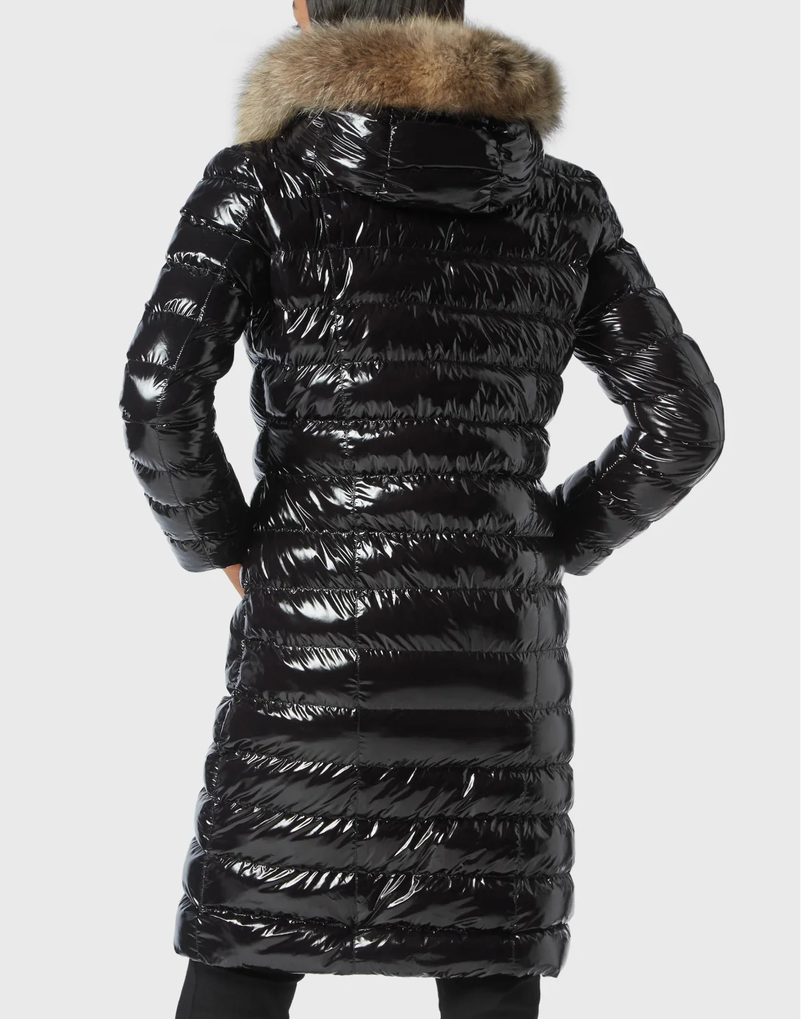 Nylon Long Down Jacket, цвет: Черный