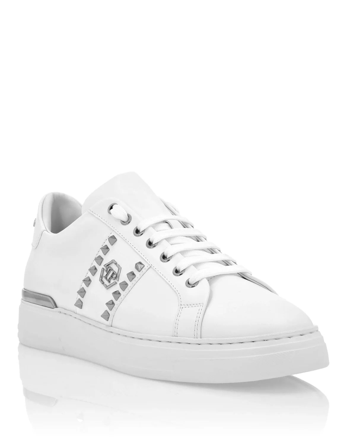 Leather Lo-Top Sneakers The Plein Original TM, цвет: Белый