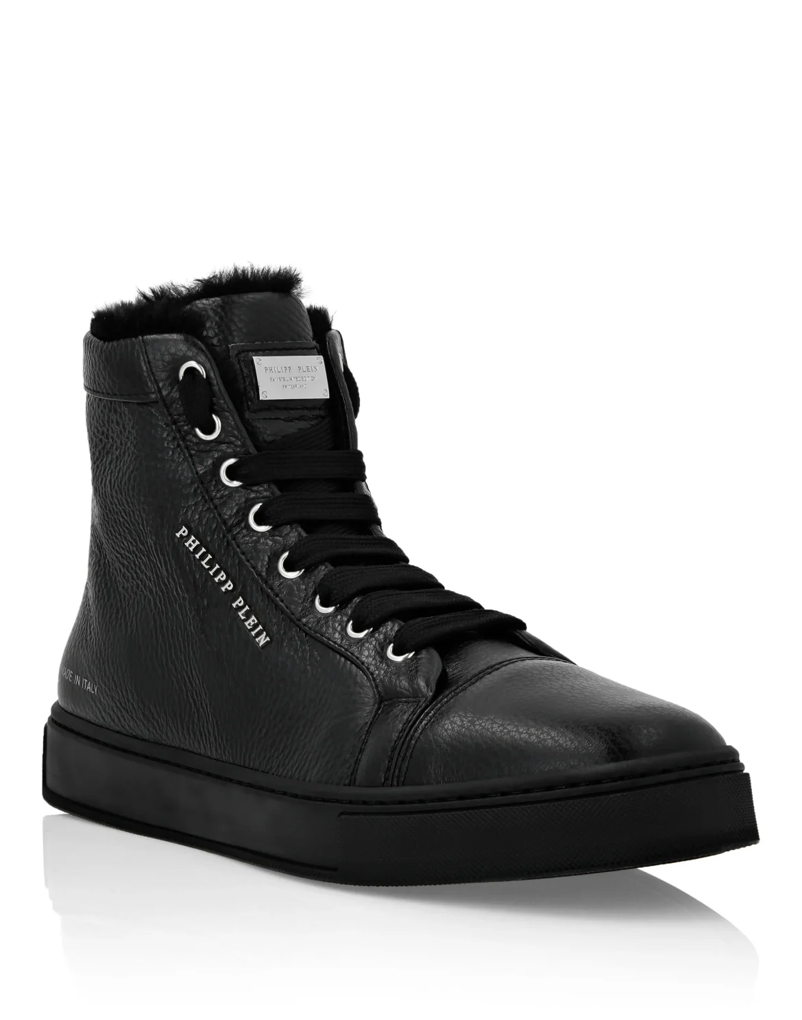 Leather Hi-Top Sneakers Big Bang, цвет: Черный