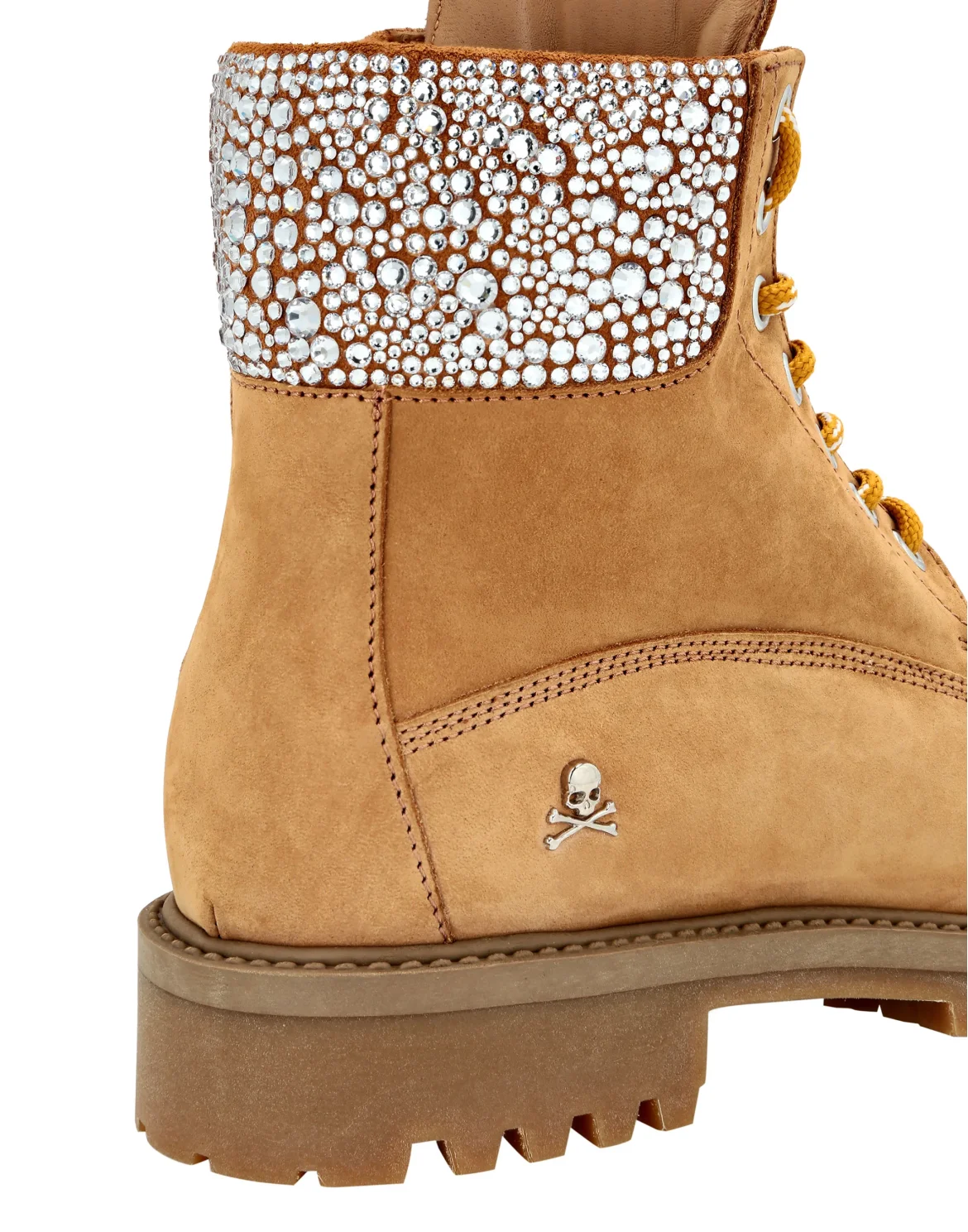 Nabuk Boots Low Flat Crystal The Hunter, цвет: Бежевый