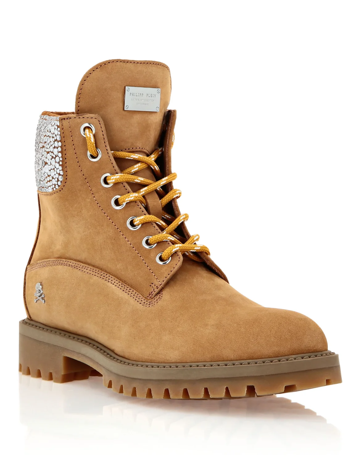 Nabuk Boots Low Flat Crystal The Hunter, цвет: Бежевый