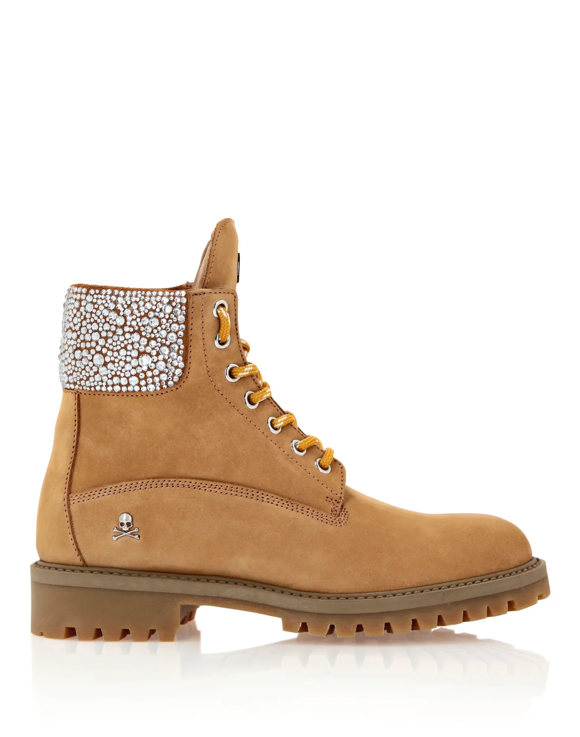 Nabuk Boots Low Flat Crystal The Hunter, цвет: Бежевый