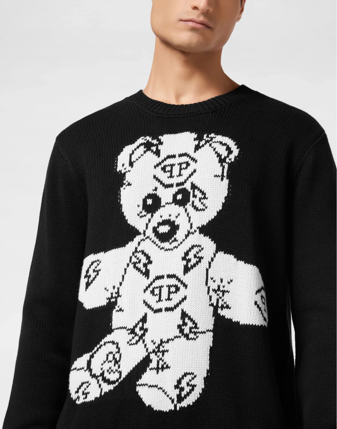 Round Neck Pullover Teddy Bear, цвет: Черный