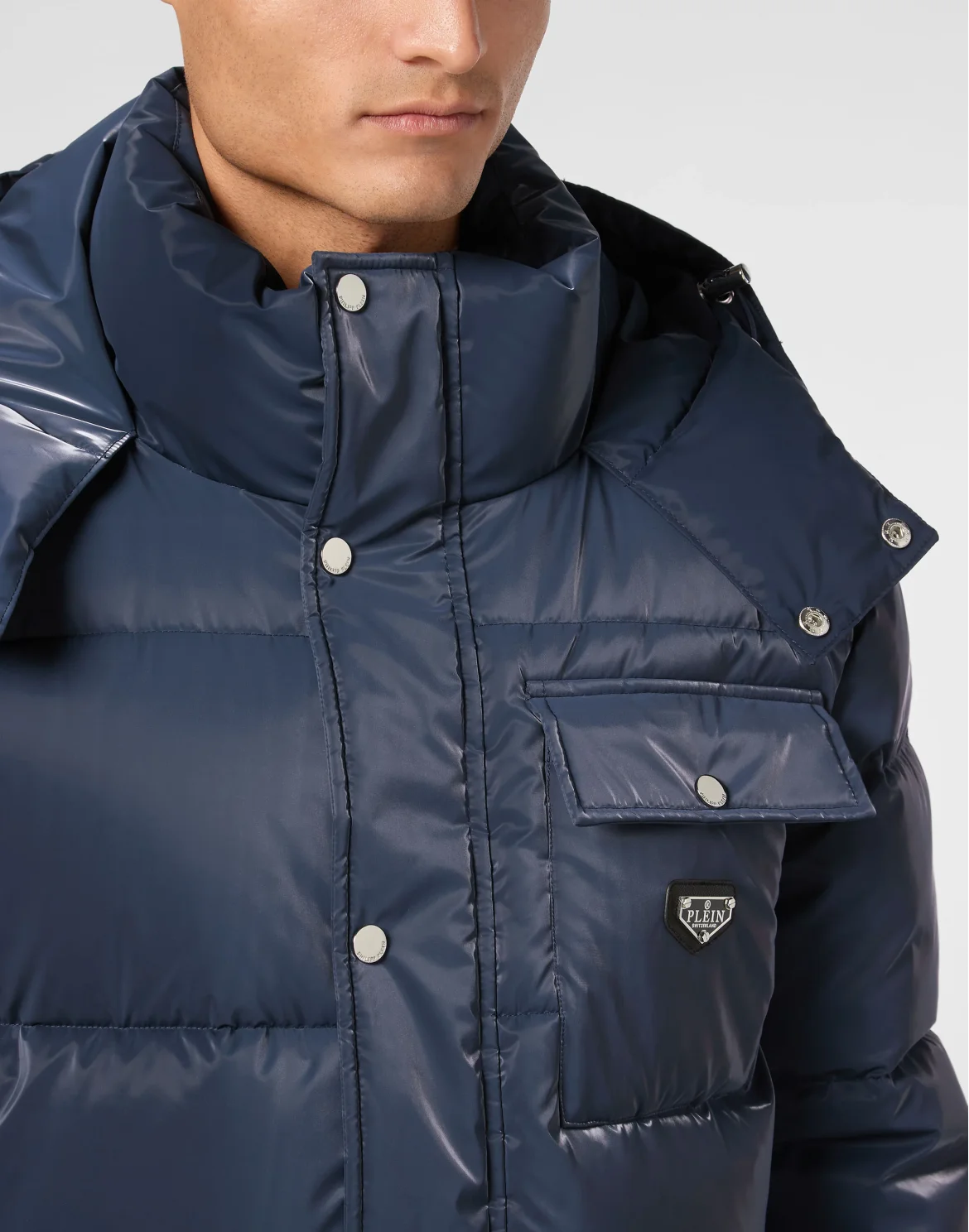 Oversize Padded Nylon Jacket, цвет: Синий