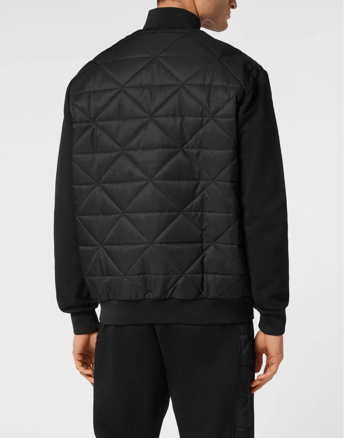 Fleece and Nylon Padded Jacket, цвет: Черный