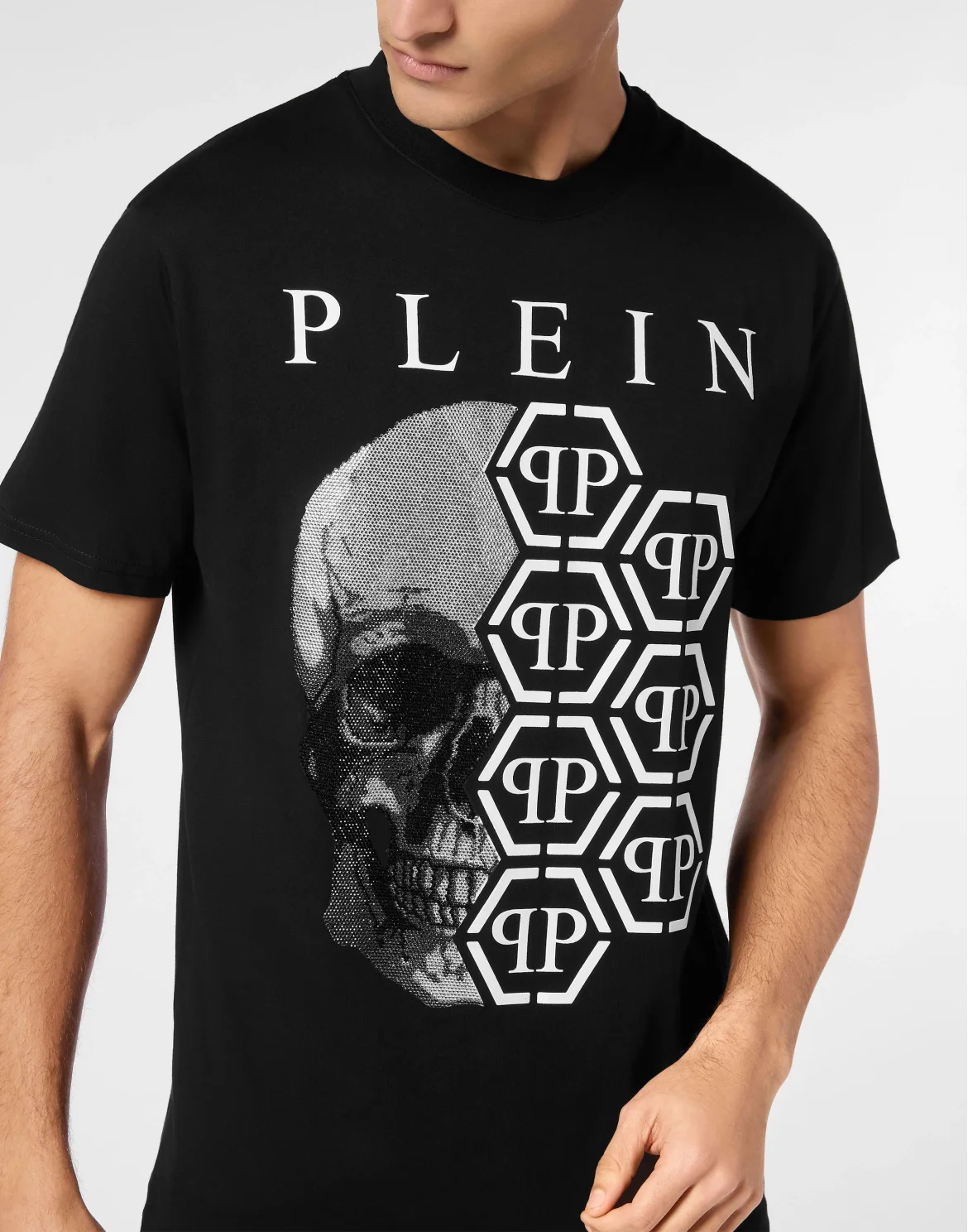 Round Neck T-Shirt Hexagon, цвет: Черный