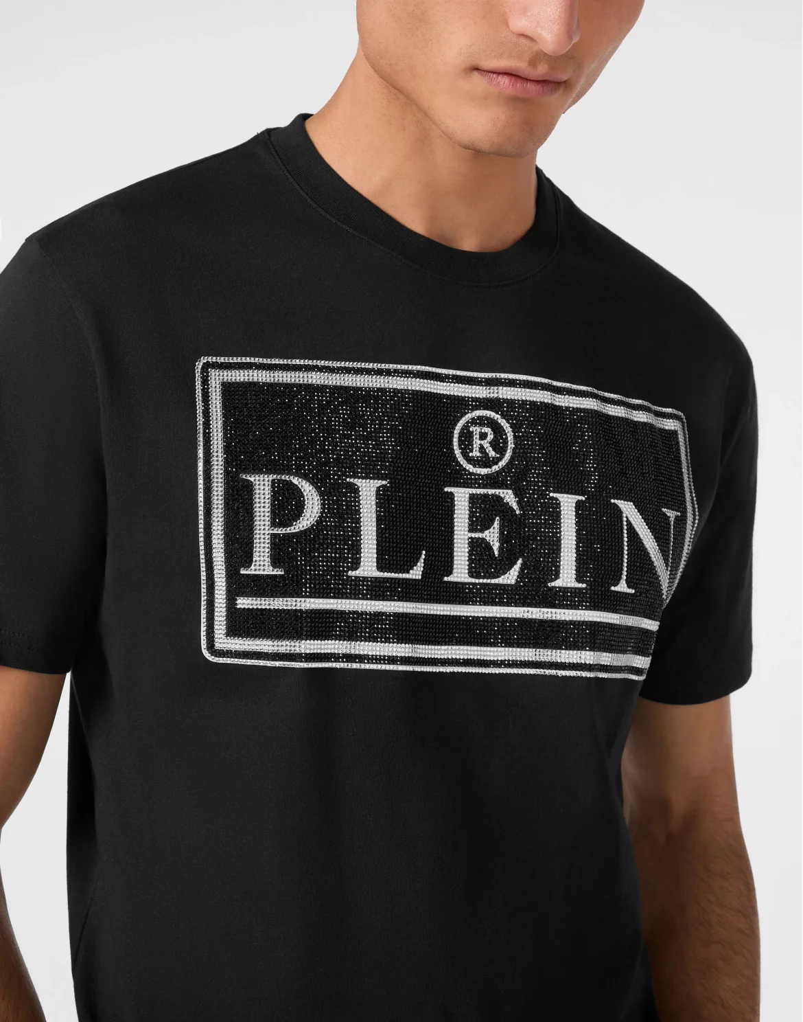 Round Neck T-Shirt Plein, цвет: Черный