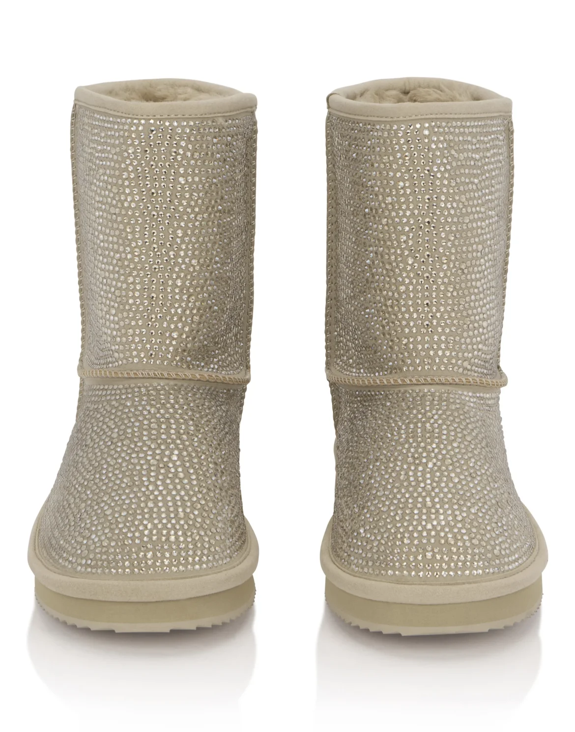 Mid Flat Boots Stones, цвет: Бежевый