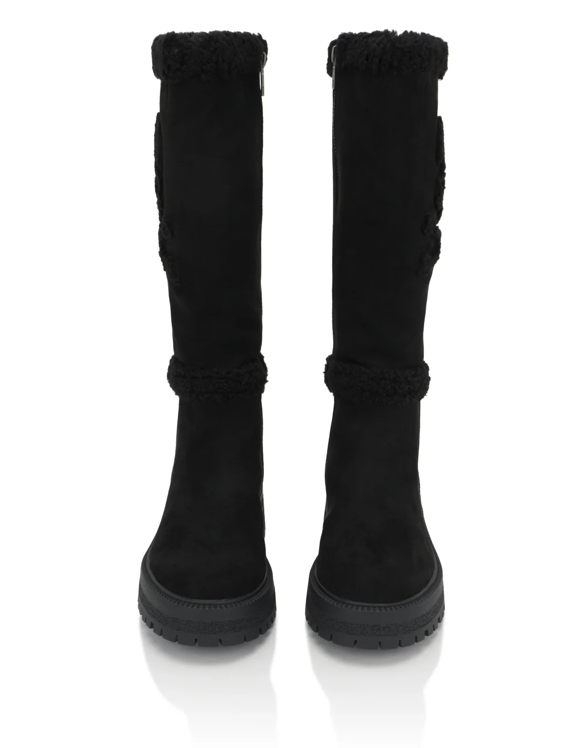 Mid Flat Boots Skull & Bones, цвет: Черный