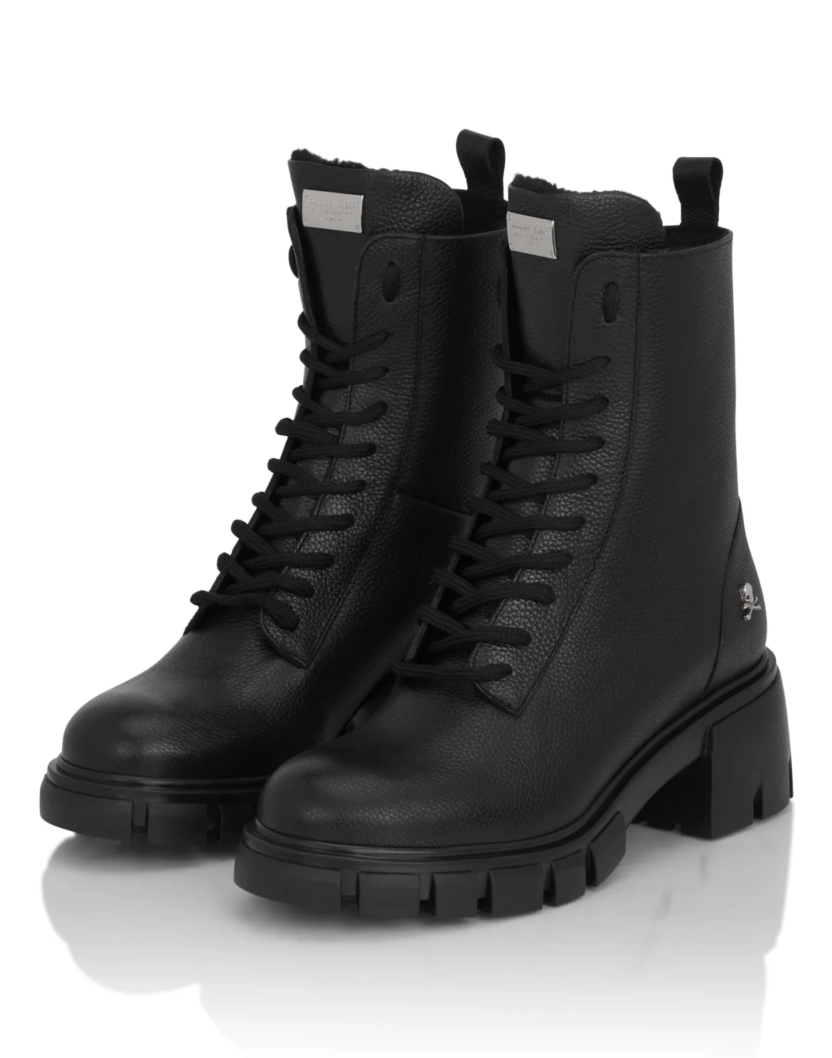 Leather Low Flat Boots, цвет: Черный