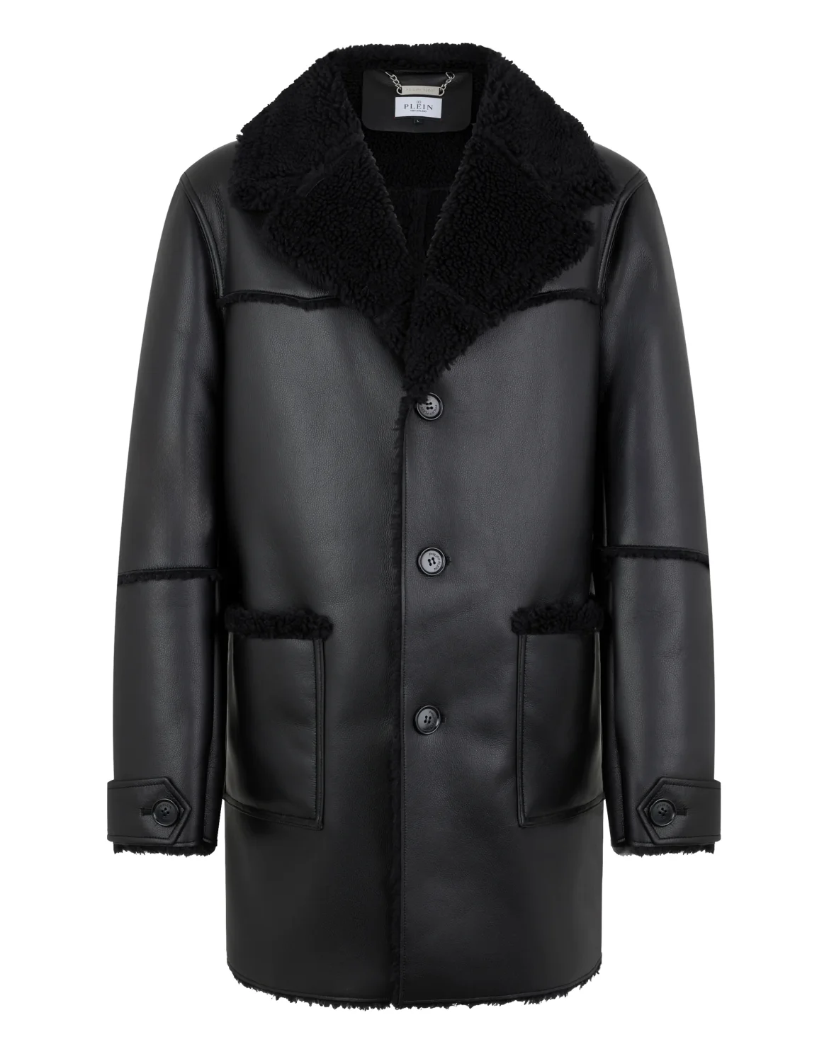 Long Eco Shearling Jacket, цвет: Черный