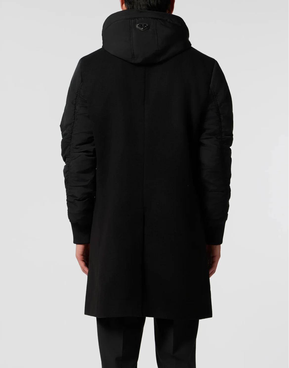 Single Breast Hooded Coat, цвет: Черный