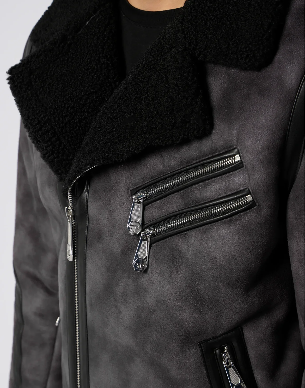 Eco Shearling Jacket, цвет: Черный