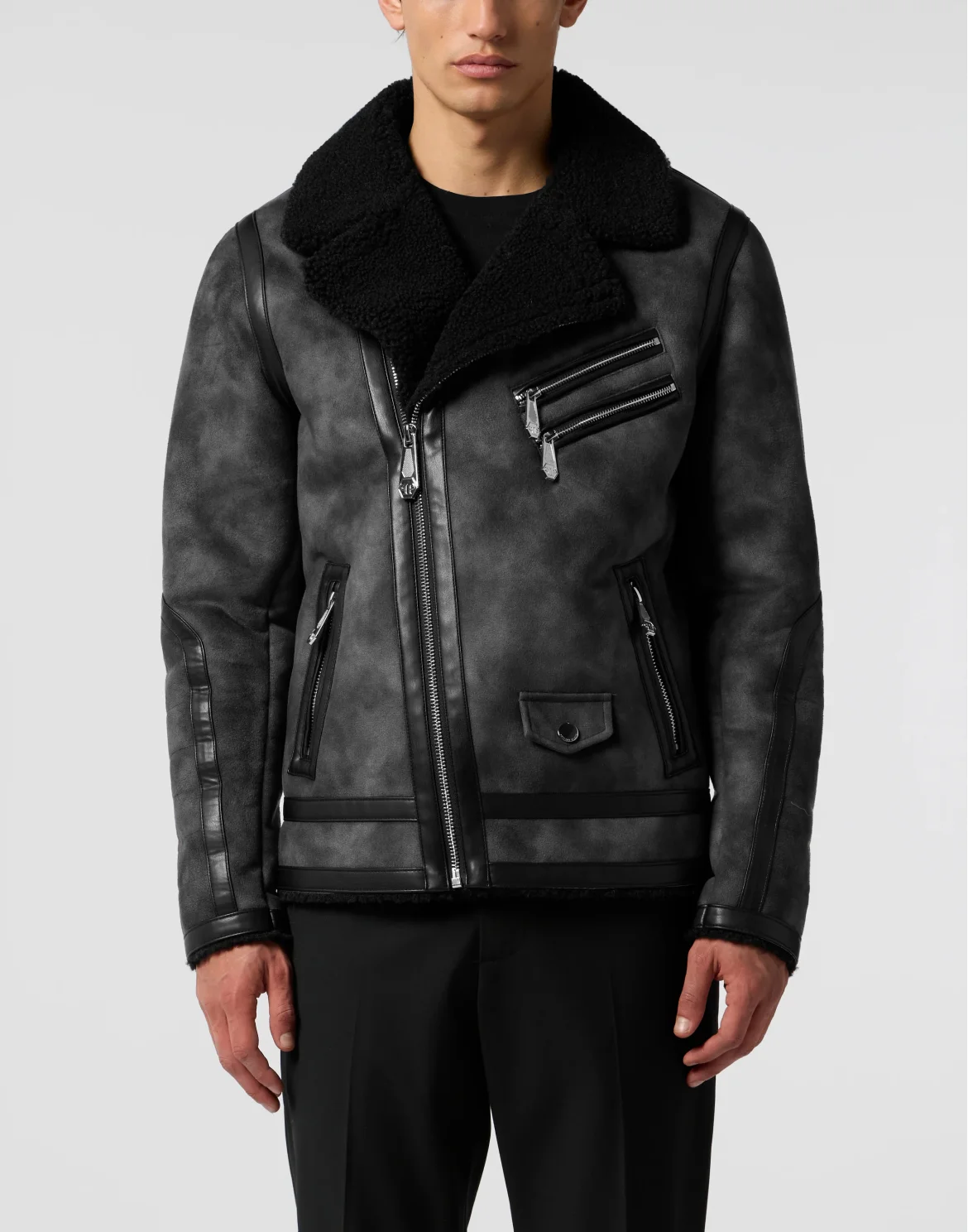 Eco Shearling Jacket, цвет: Черный