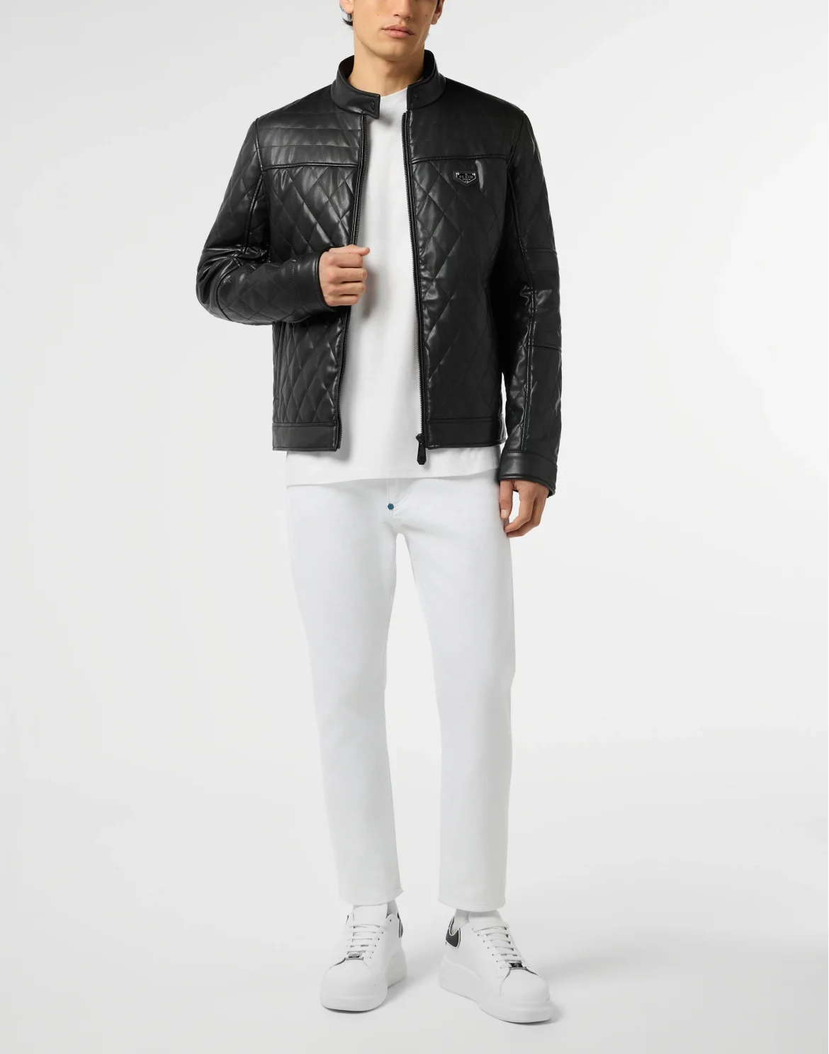 Eco Leather Padded Jacket, цвет: Черный