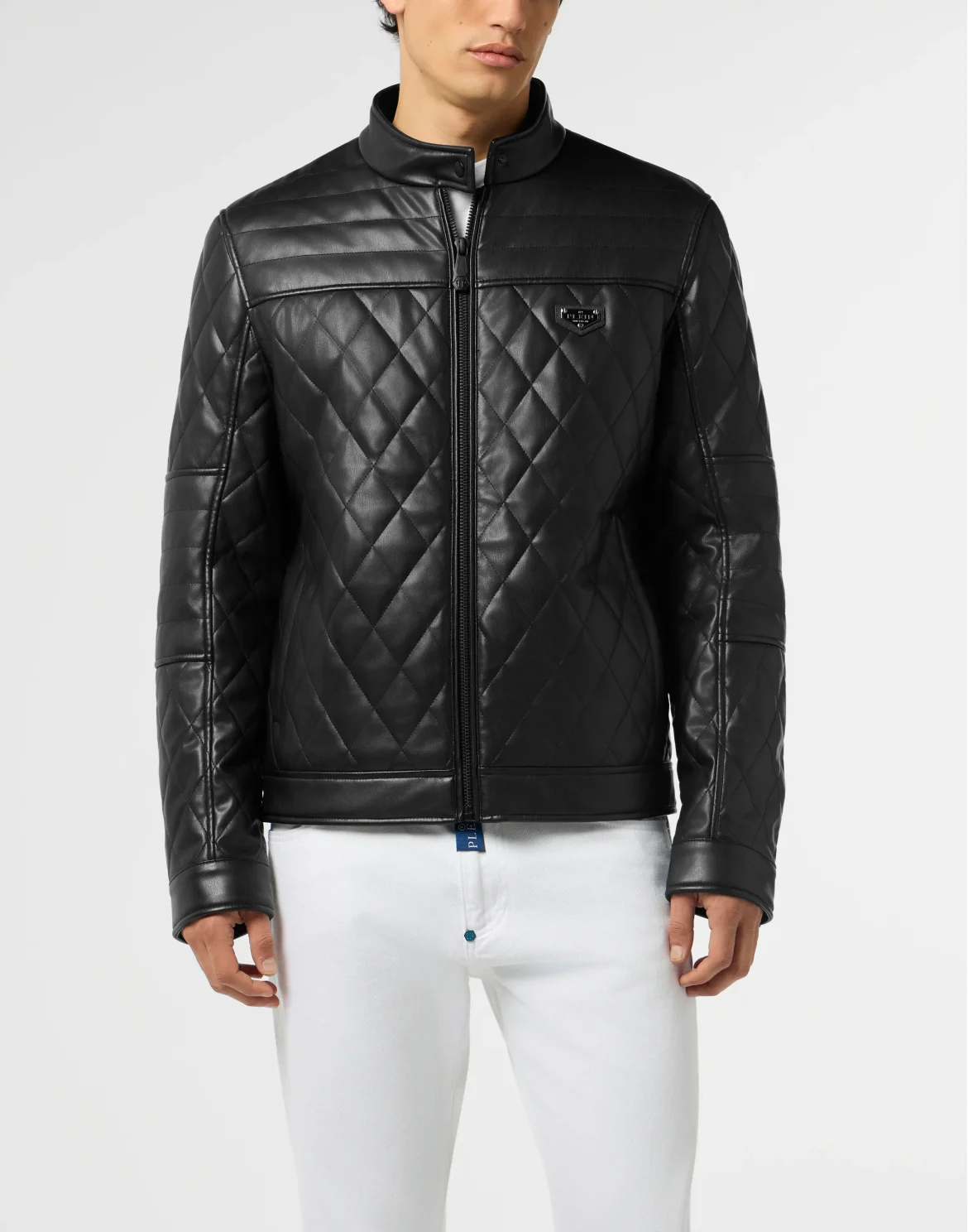 Eco Leather Padded Jacket, цвет: Черный