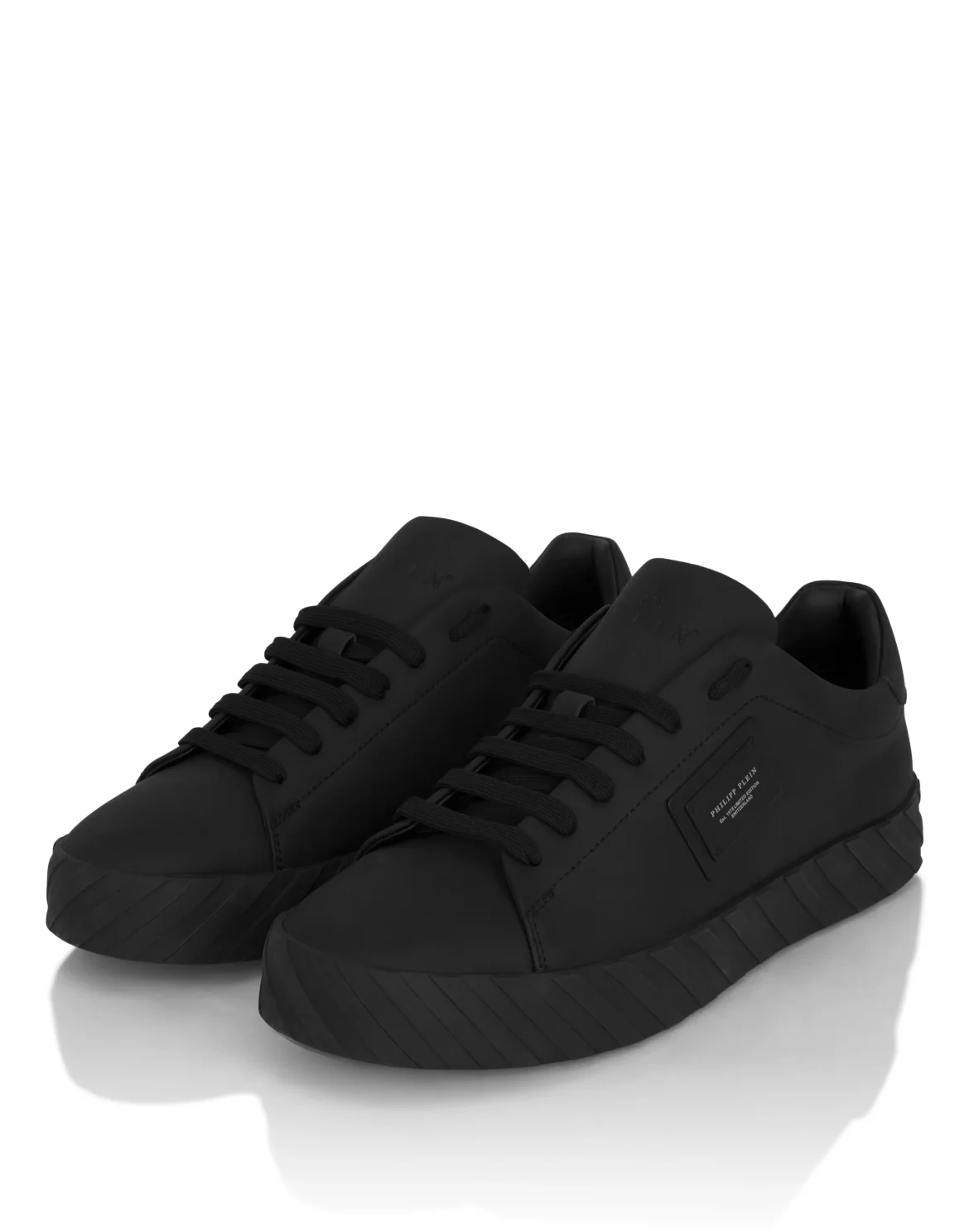 Nappa Leather Low-Top Sneakers Placca, цвет: Черный