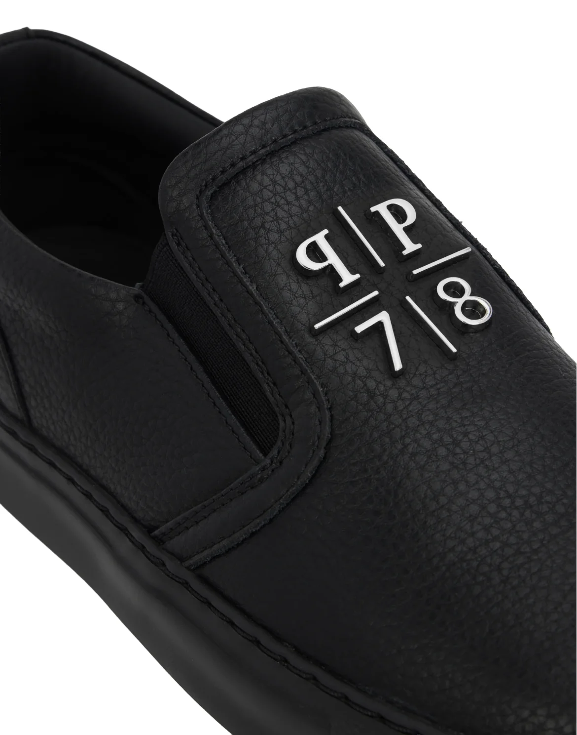 Deer Print Leather Slip On, цвет: Черный
