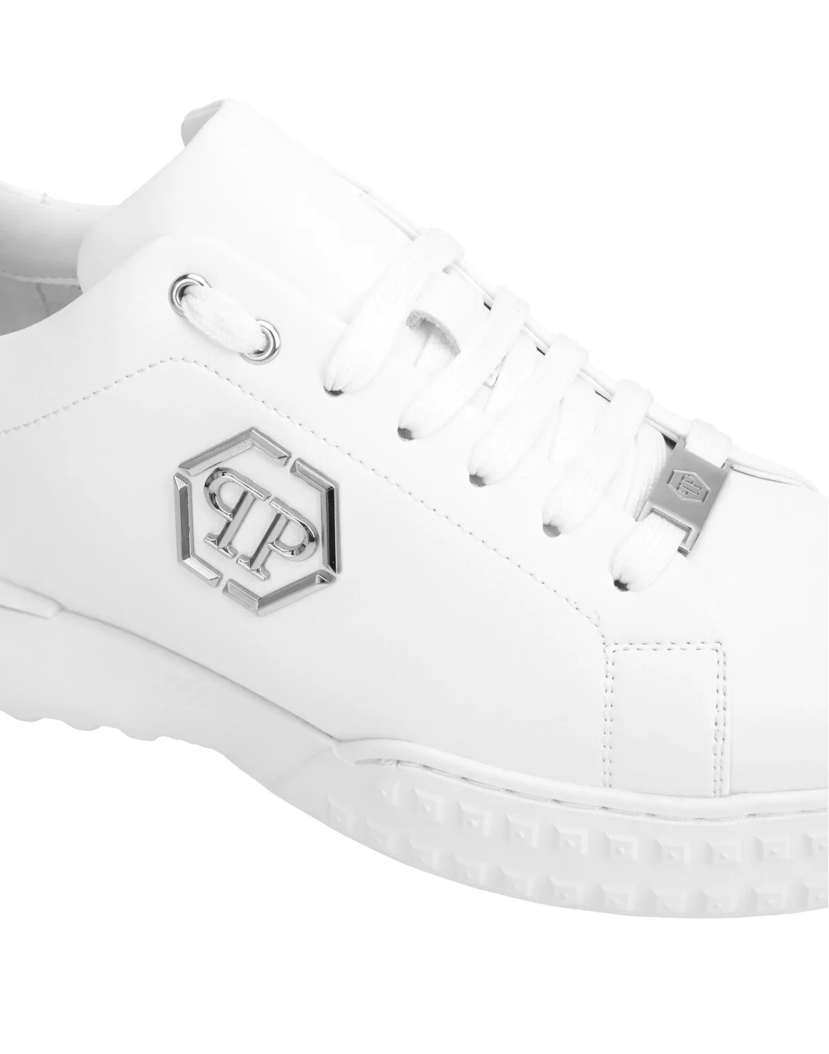 Nappa Leather Low-Top Sneakers Hexagon, цвет: Белый