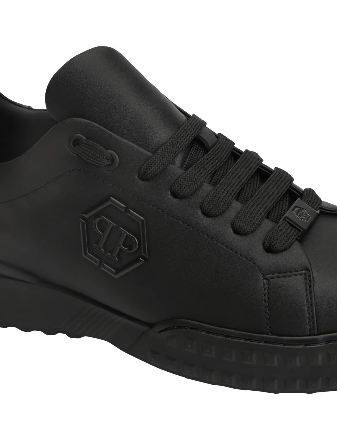 Nappa Leather Low-Top Sneakers Hexagon, цвет: Черный