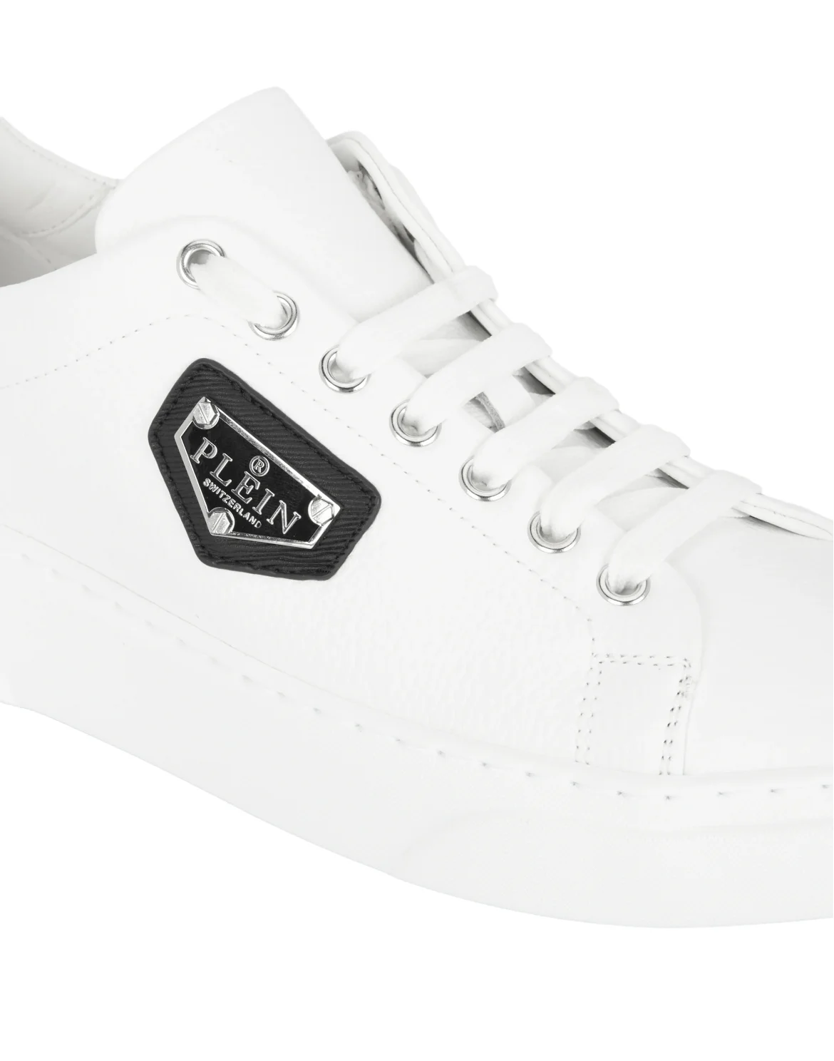 Leather Lo-Top Sneakers Iconic Plein, цвет: Белый