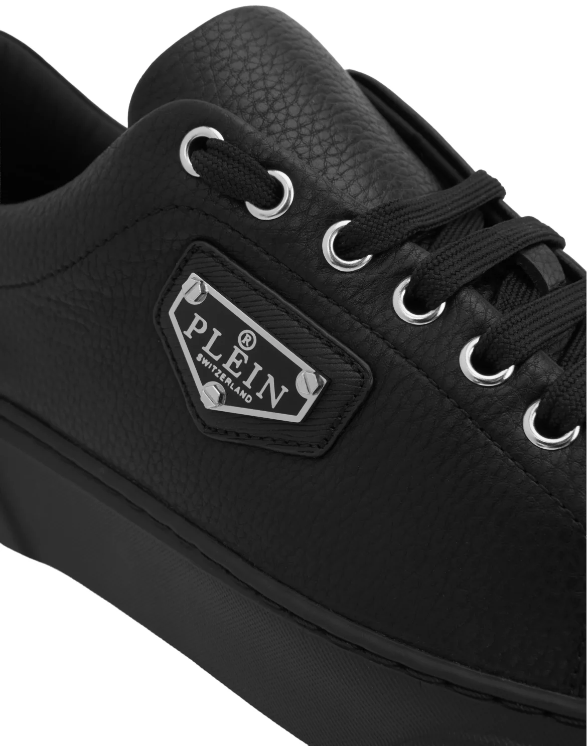 Leather Lo-Top Sneakers Iconic Plein, цвет: Черный