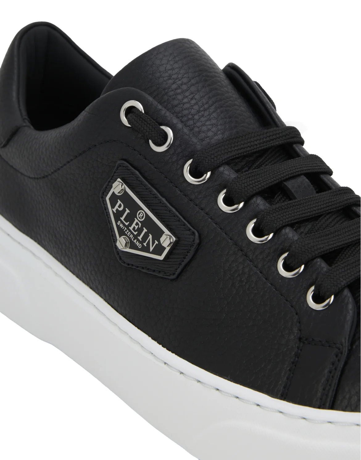 Leather Lo-Top Sneakers Iconic Plein, цвет: Черный